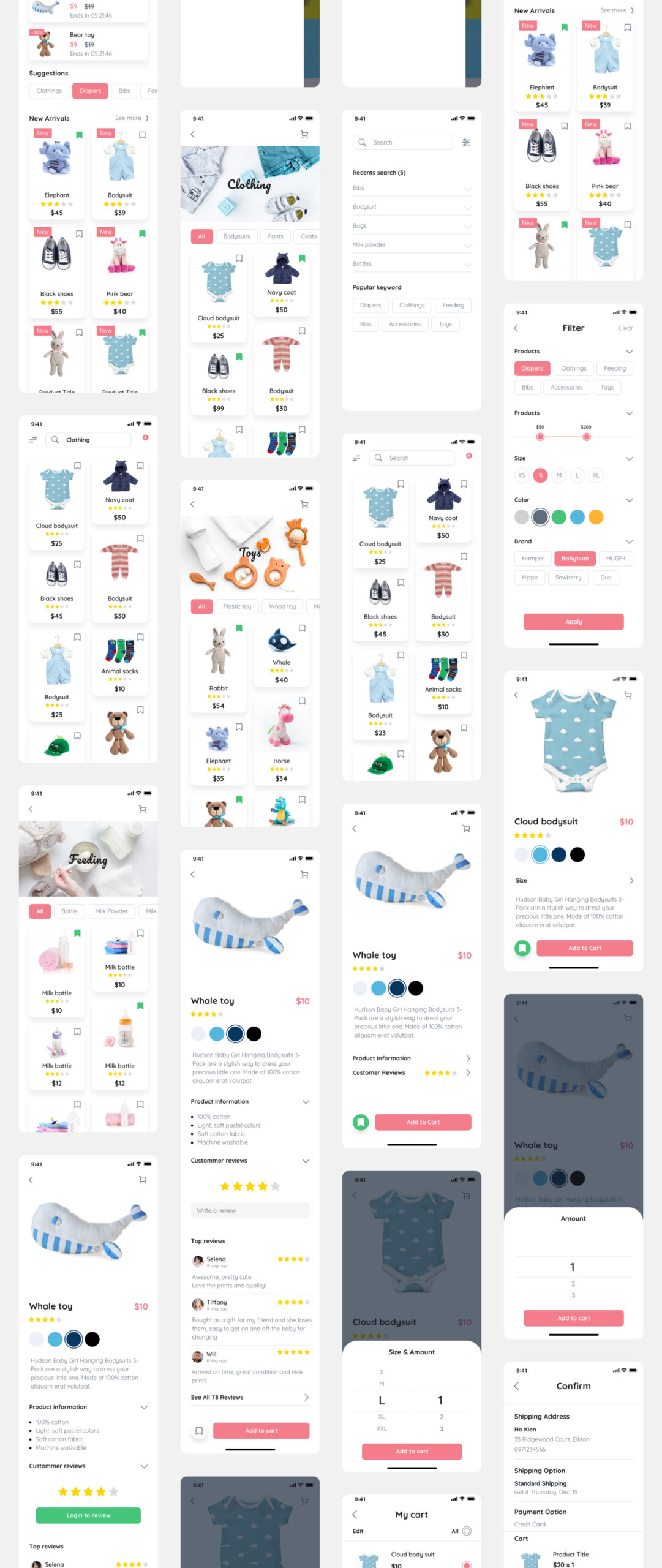婴儿或儿童电子商务的UI套件Moby E-commerce App Ui Kit插图5