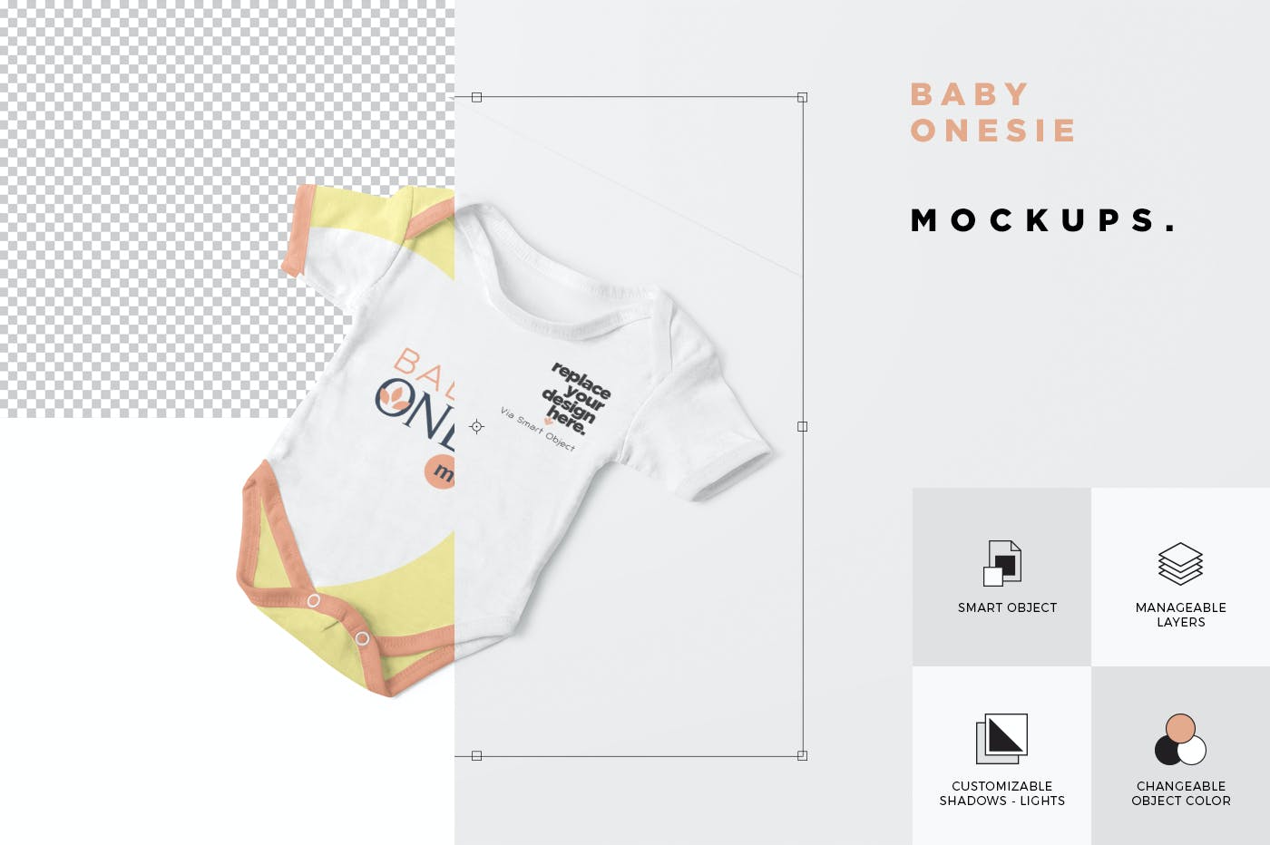 新生儿婴儿服装婴儿连体衣样机模版素材 2ELHMWD插图2