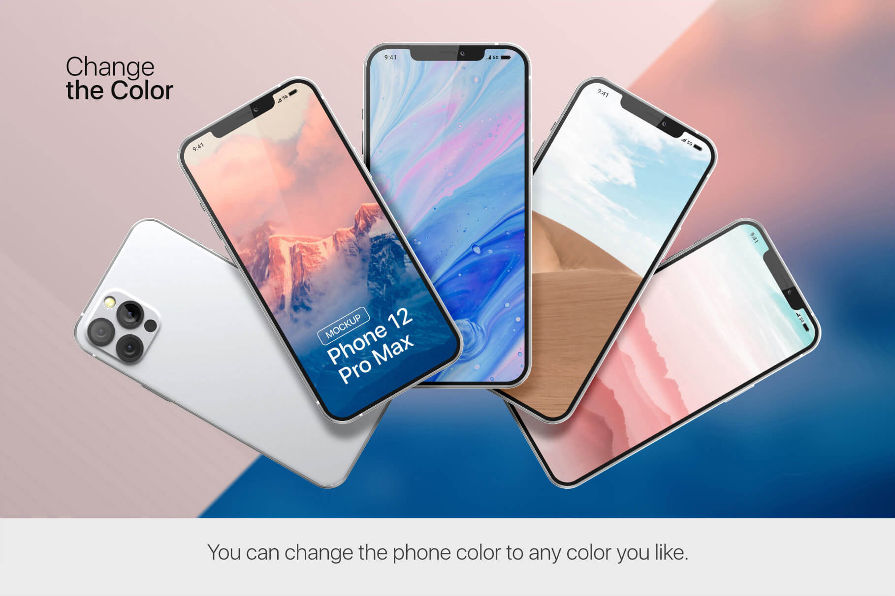 苹果手机12样机精致模版手机多角度展示模版素材iPhone 12 Pro Max Mockup V.02插图3