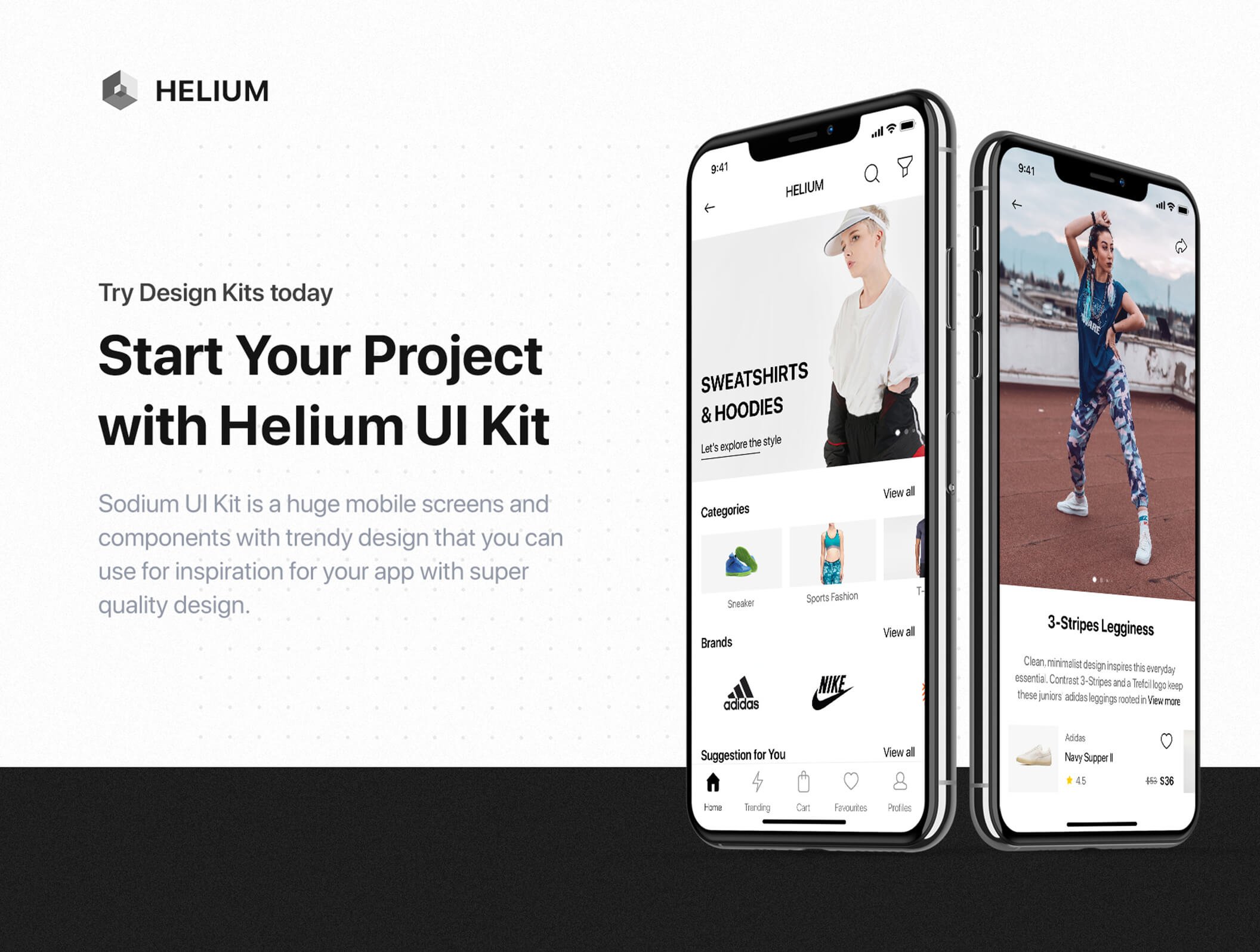 时尚类电子商务设计控件模板素材Helium – Fashion Shop UI Kit插图