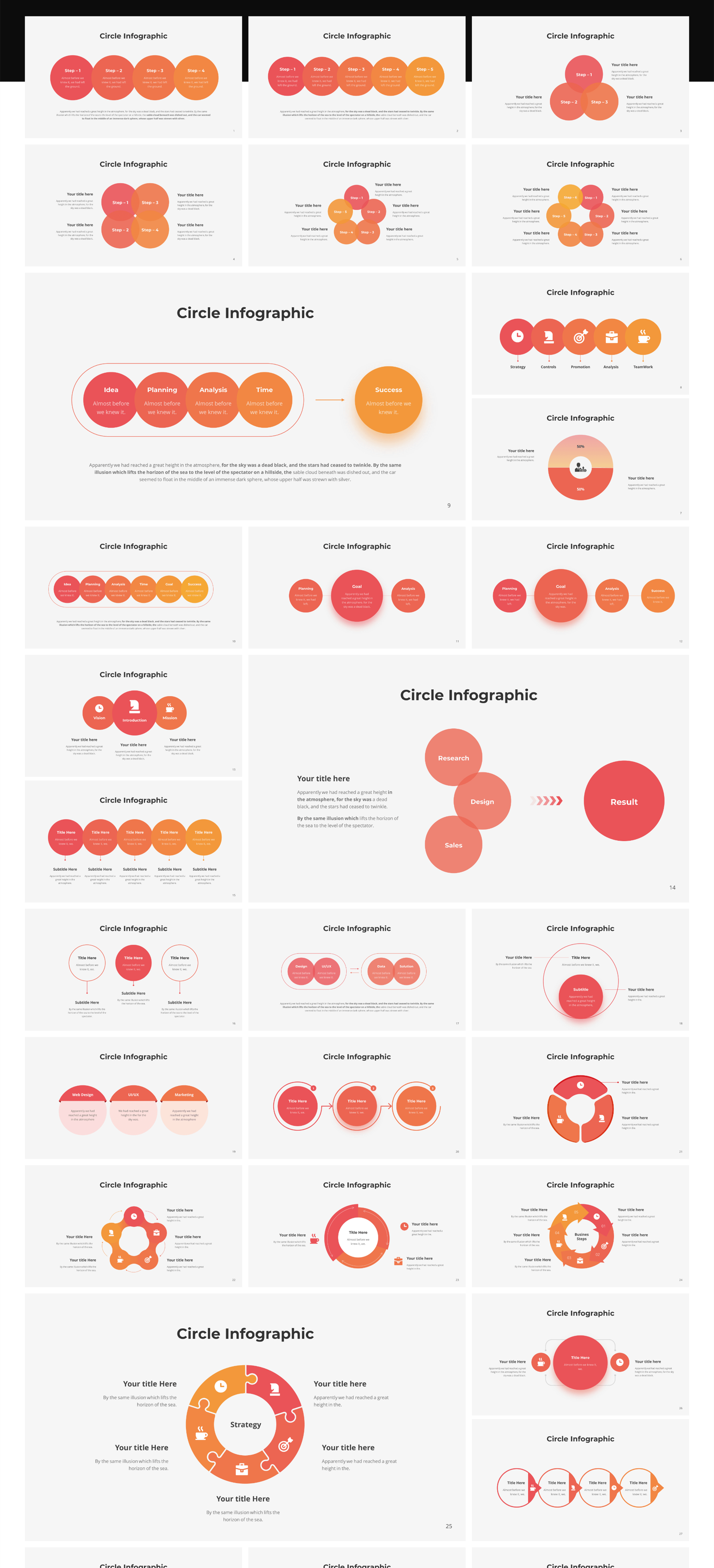 高质量的创意信息图表幻灯片模板素材Infographics – Massive插图