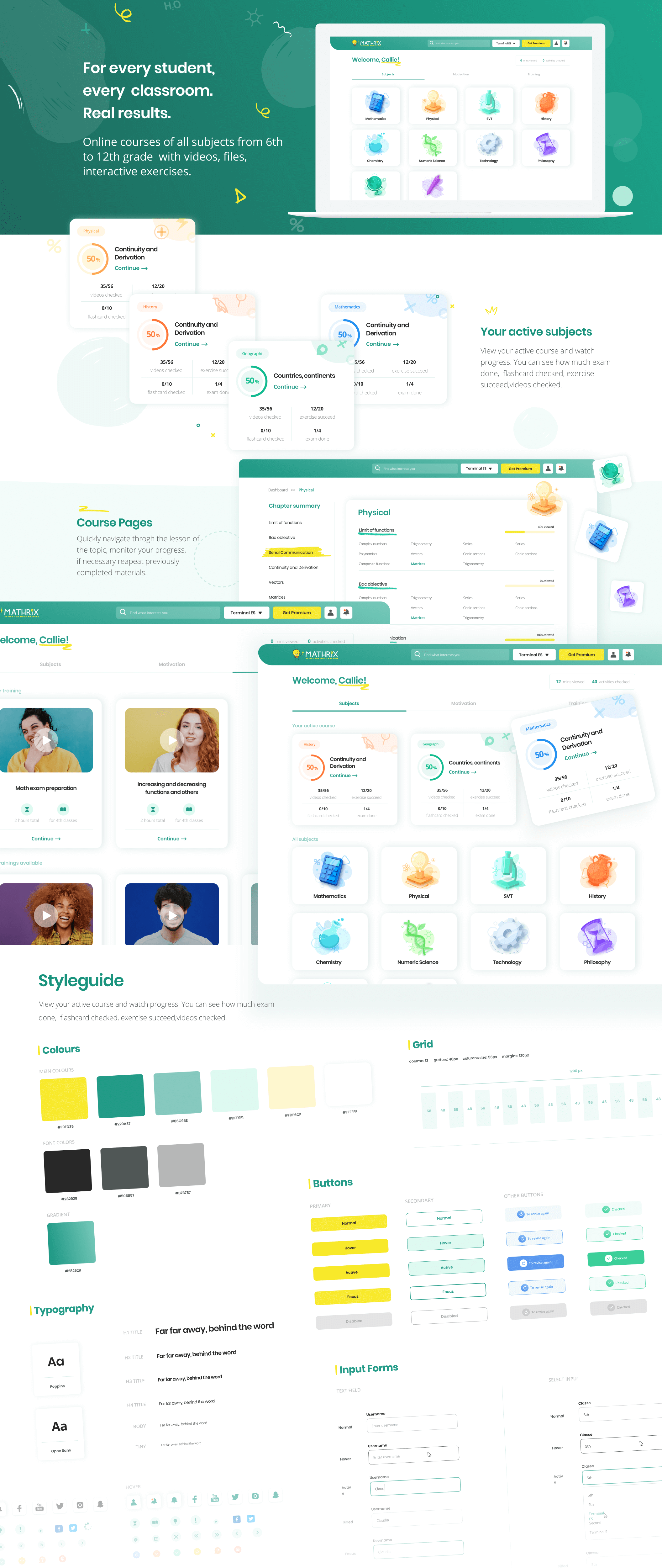 在线教育移动应用程序模板素材模板Online Education Platform UI kit插图1