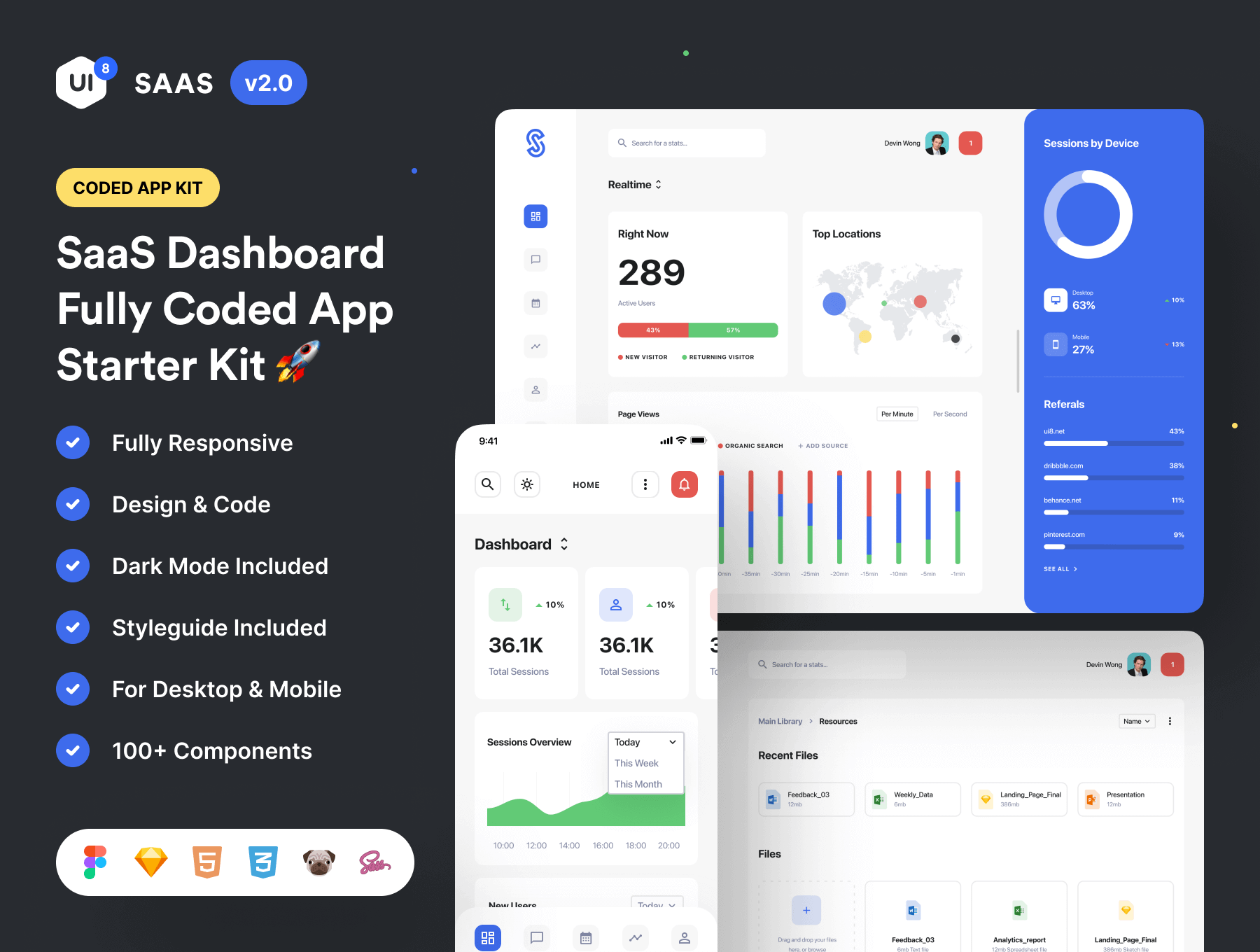 企业sasa企业服务移动应用程序模板素材SaaS Dashboard App Starter Kit 2.0插图7