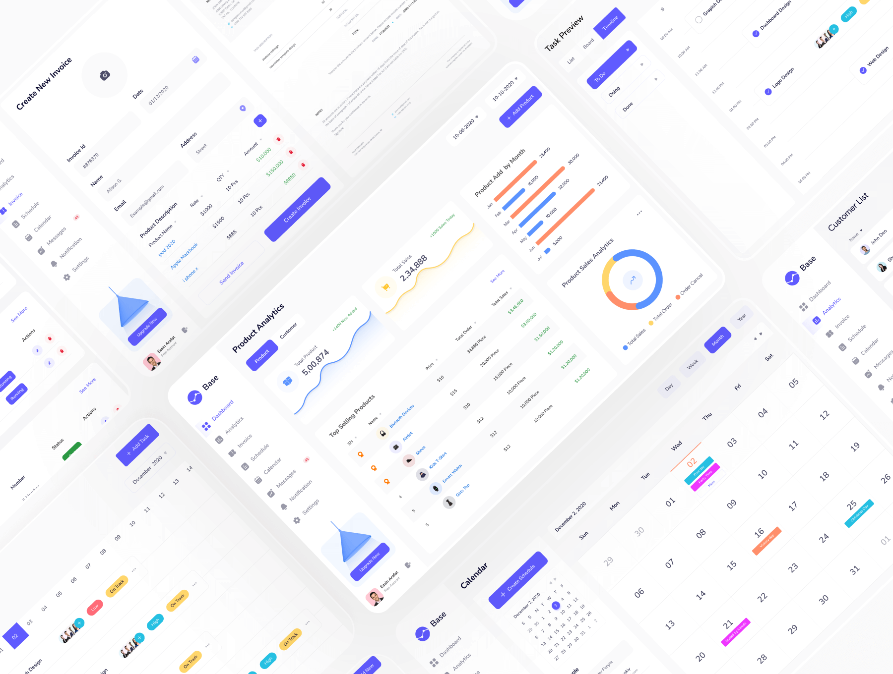 SaaS企业后台管理系统中台系统模板Base – SaaS Dashboard UI Kit插图2