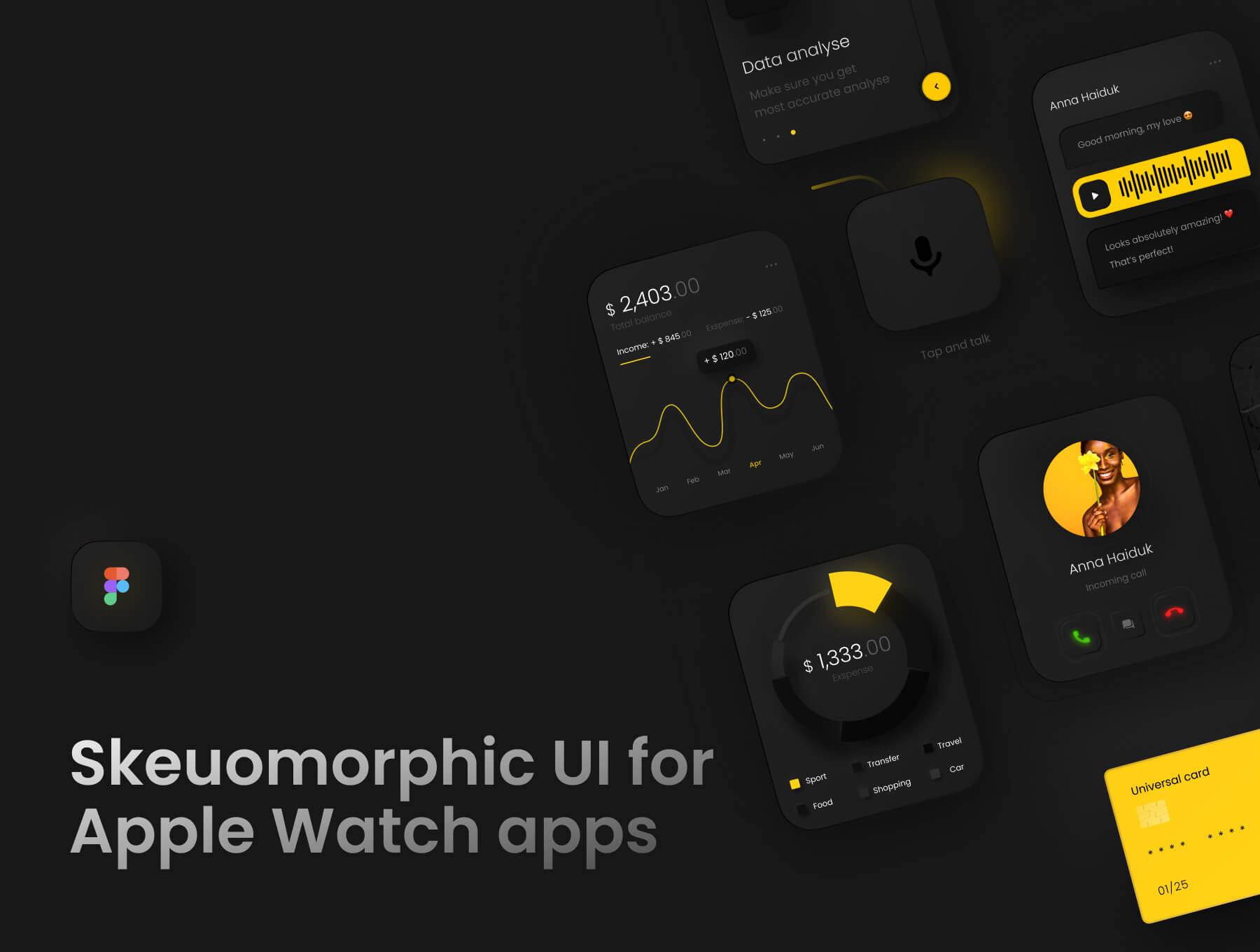 Apple Watch 用户界面设计控件模板素材Boro Ui for apple watch apps插图
