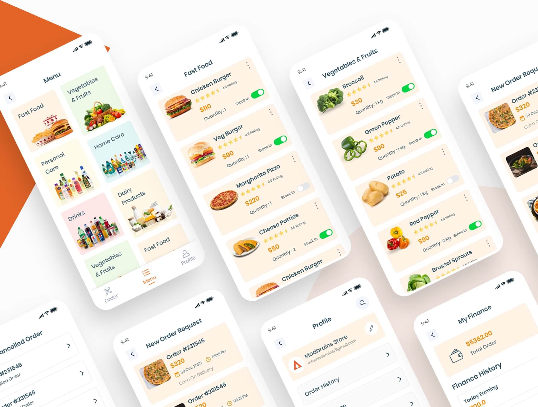 轻饮食插图素材模板设计控件模板素材eBOYO Store View – Best Seller Side Ecommerce UI Design Template插图1