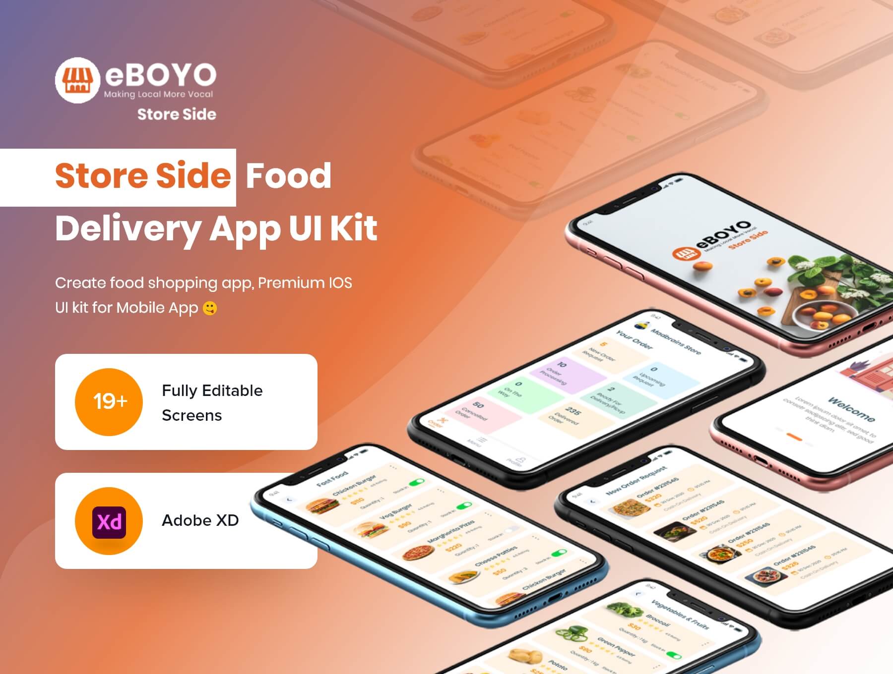 轻饮食插图素材模板设计控件模板素材eBOYO Store View – Best Seller Side Ecommerce UI Design Template插图7