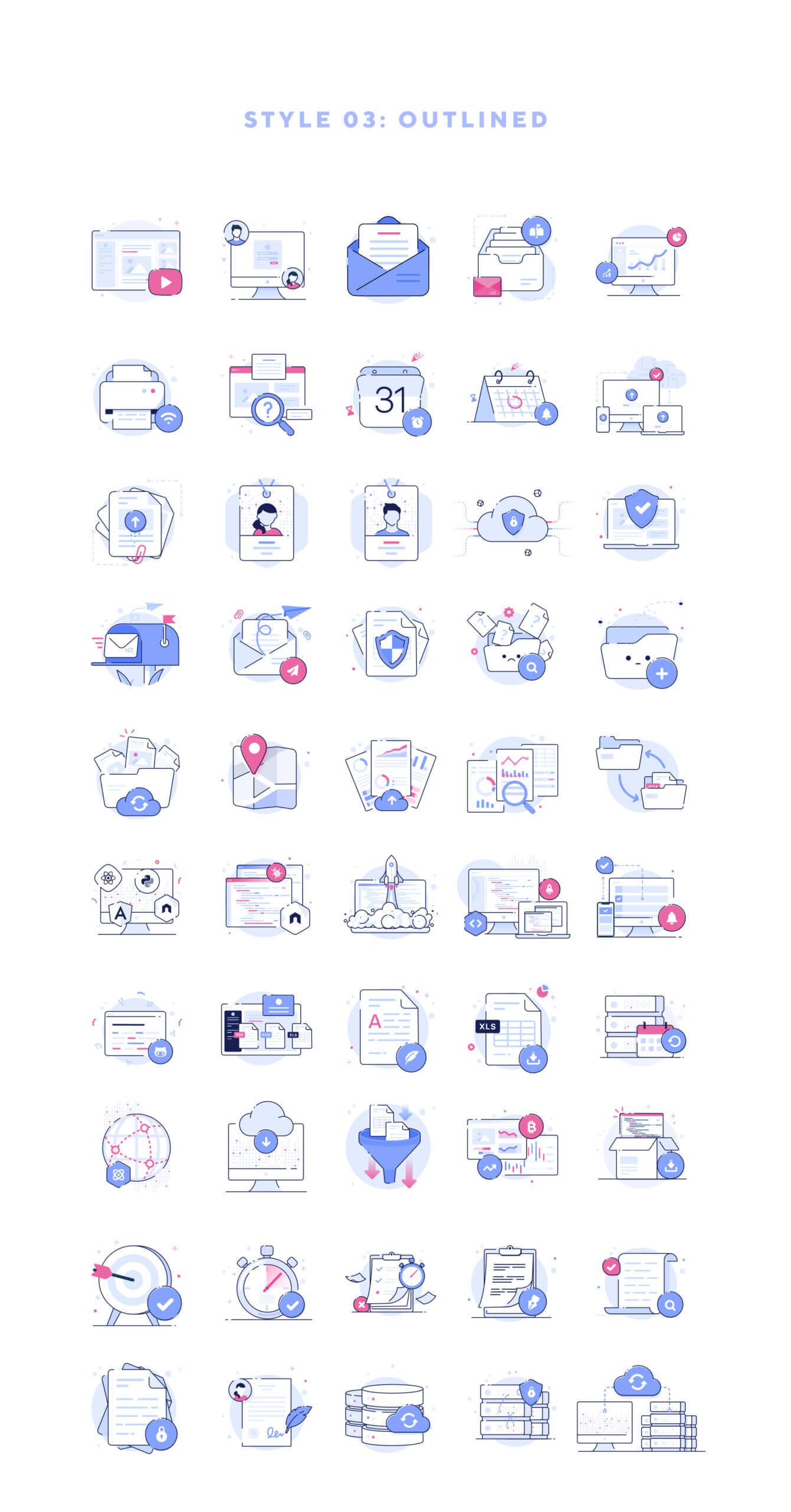 互联网概念概念化插图空状态插图模板素材Essential Web Icons Volume 2插图3