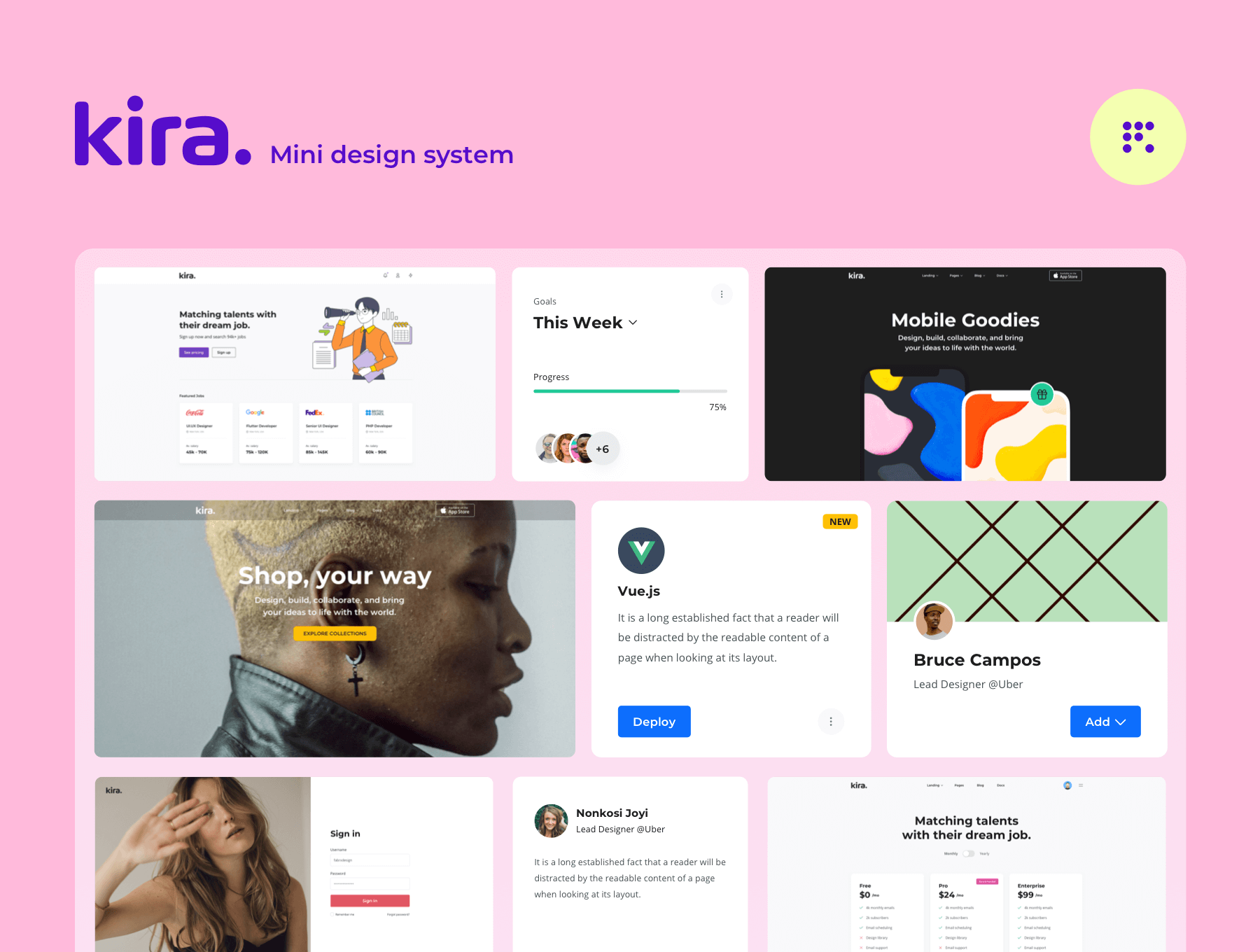 时尚插图素材模板下载Kira – Mini Design System for Sketch and Figma插图