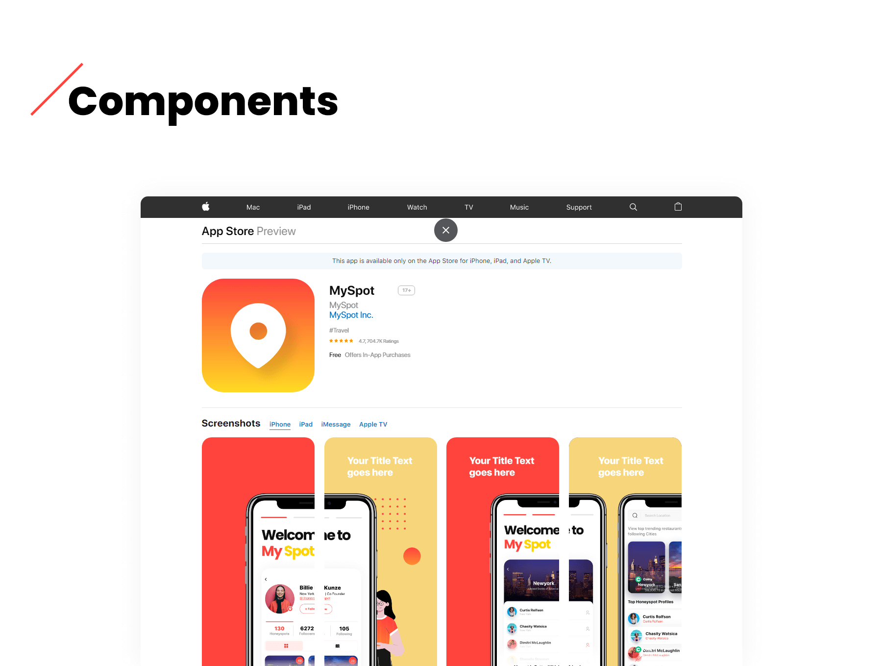 在线订餐模板UI设计控件模板素材My Spot UI Kit插图5