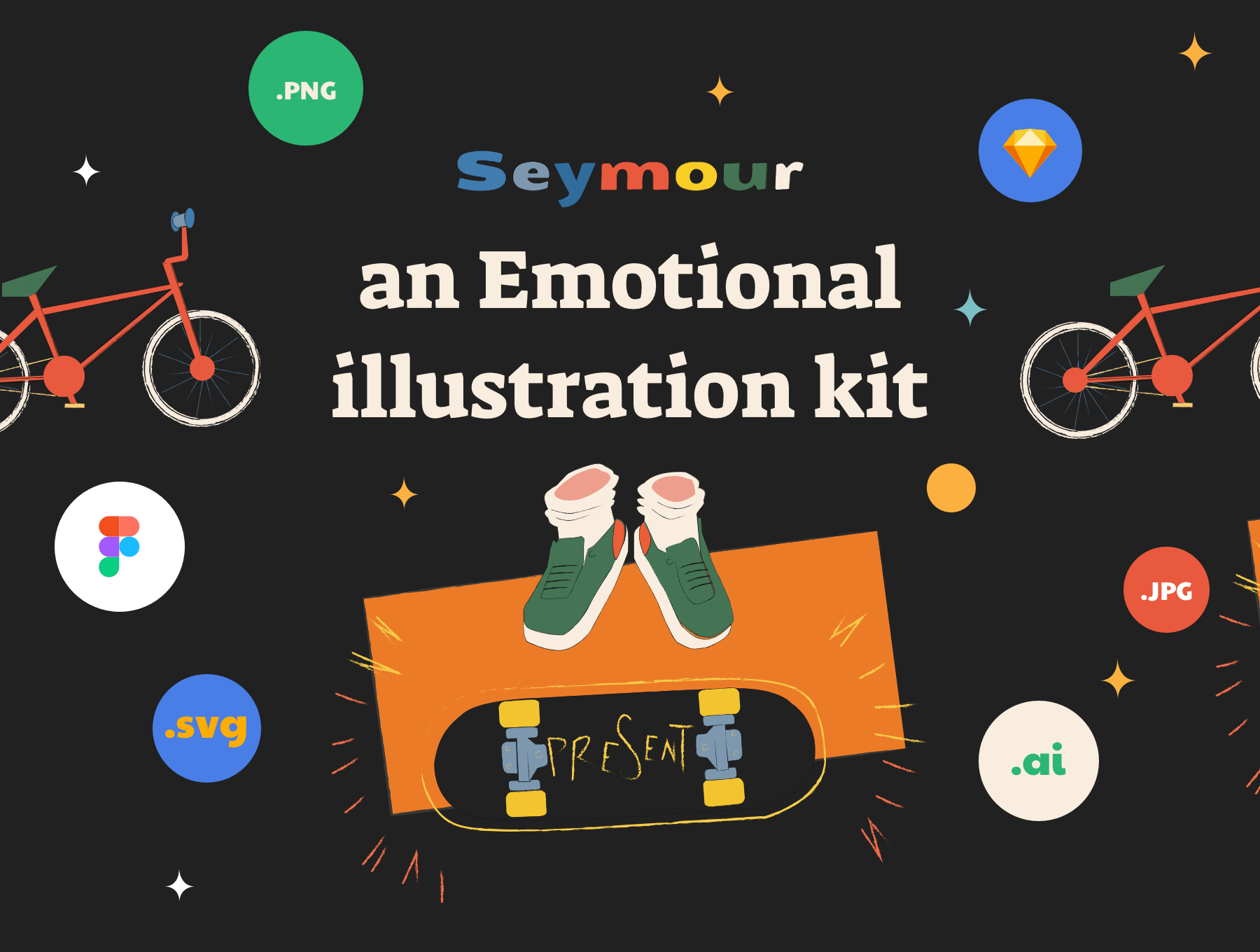 创意类空状态素材模板素材下载Saymour – an Emotional illustration kit插图