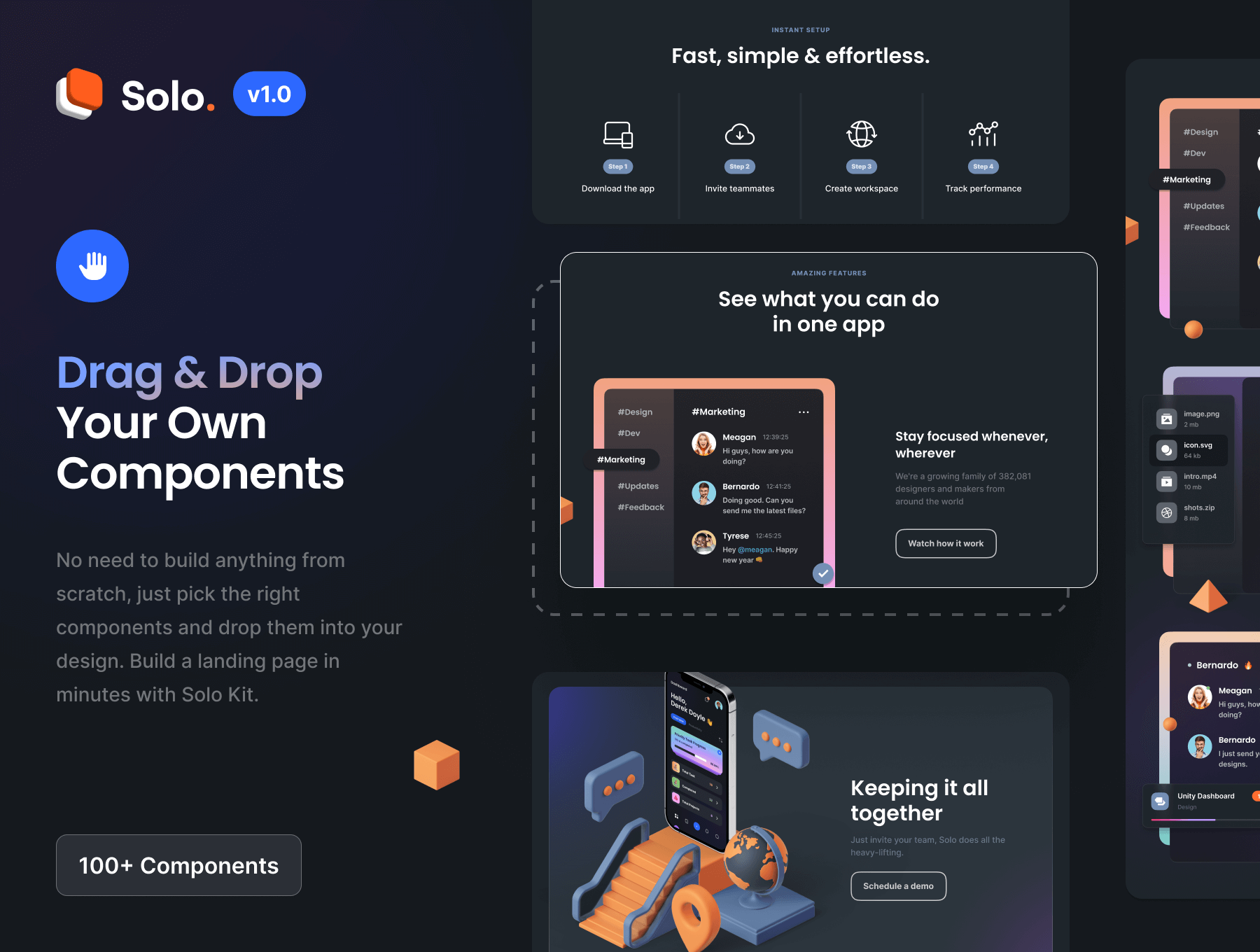 登陆页面工具包素材模版素材Solo SaaS Landing Page Kit插图2