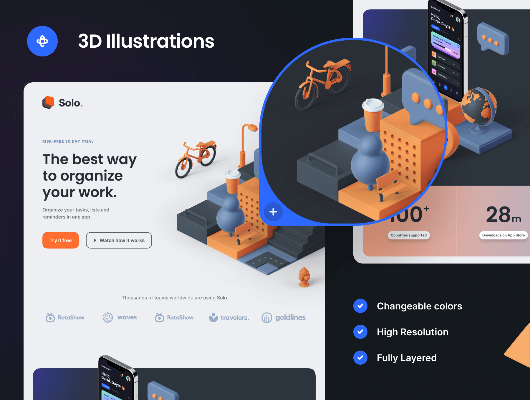 登陆页面工具包素材模版素材Solo SaaS Landing Page Kit插图7
