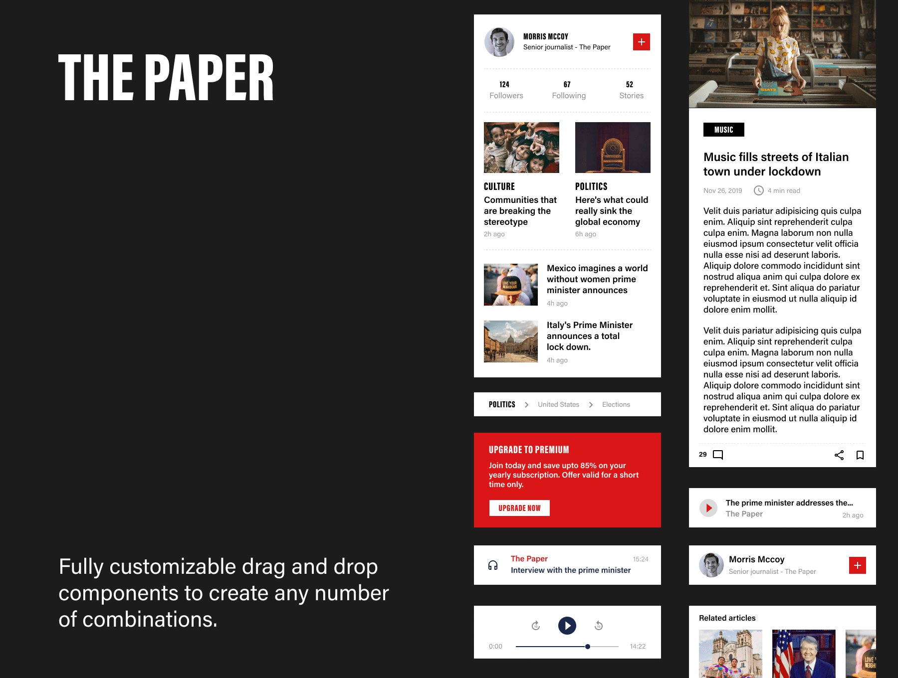 新闻出版博客类别设计控件模版素材The Paper UI Kit插图5
