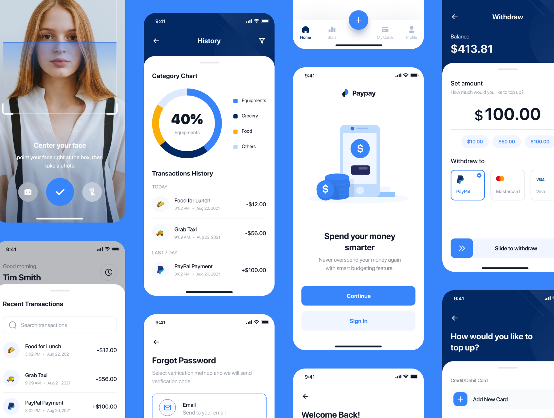 高级金融应用UI套件Paypay – E-Wallet App UI Kit插图1