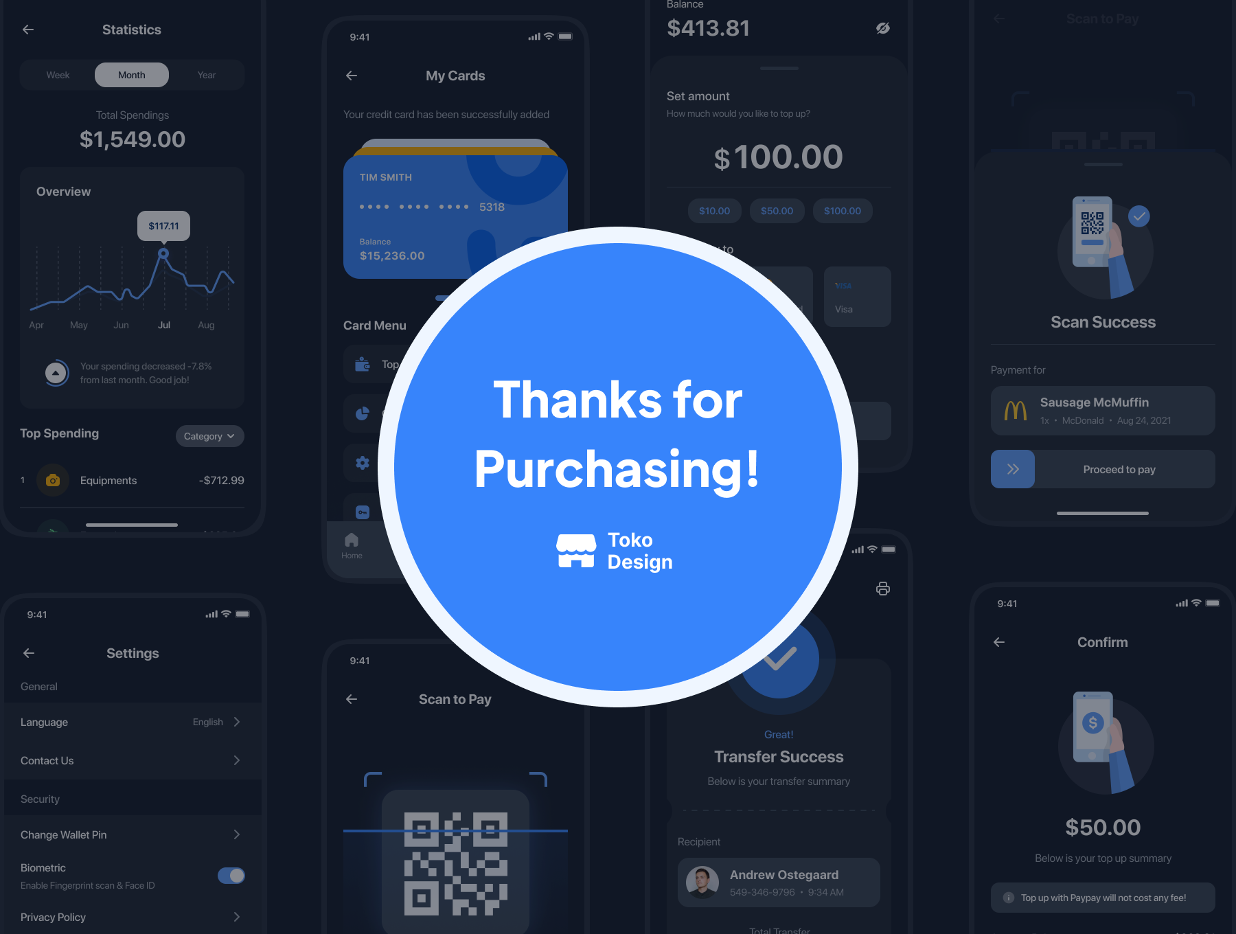 高级金融应用UI套件Paypay – E-Wallet App UI Kit插图5