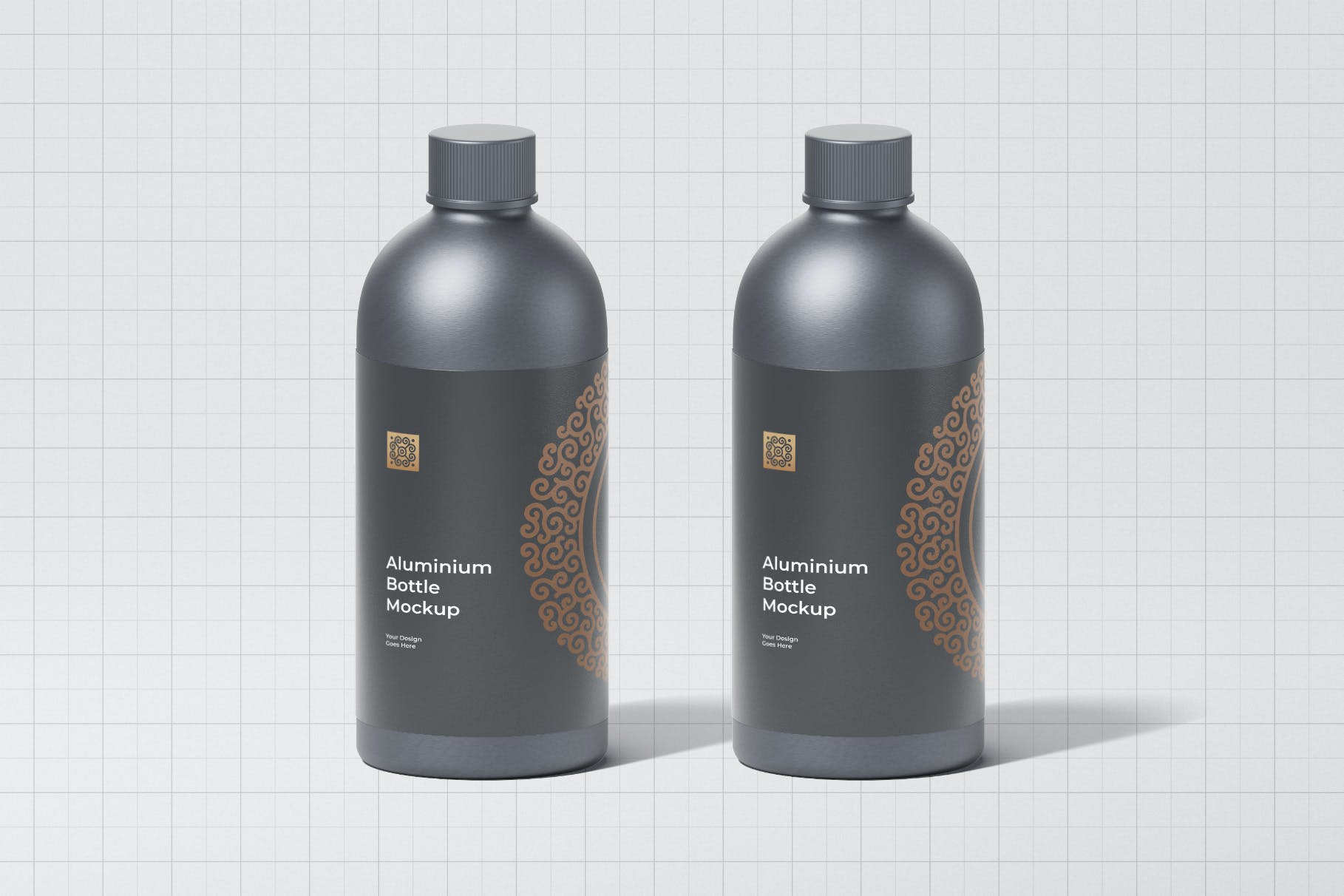 精致黑色塑料瓶包装样机模版素材Bottle Mockup  6L88DXT插图1