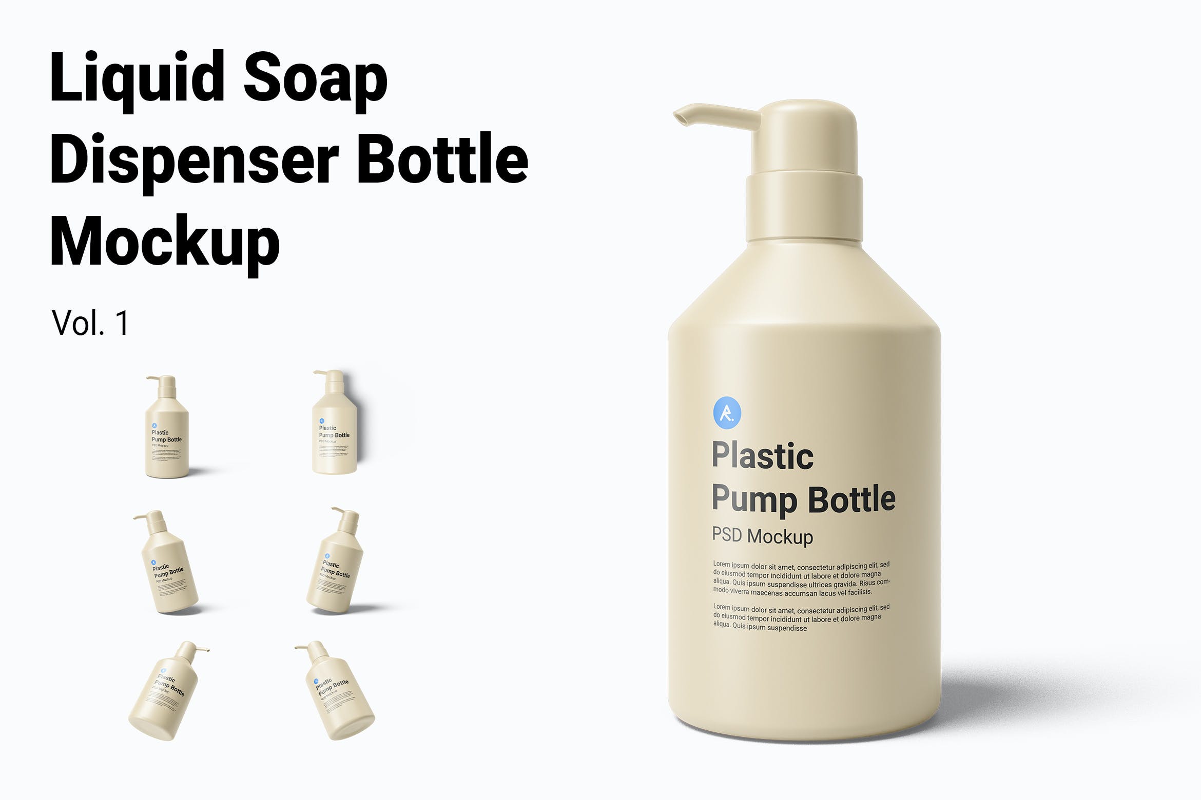 液体皂液器瓶实物模型体积Liquid Soap Dispenser Bottle Mockup Vol.1  E4TJ9FY插图