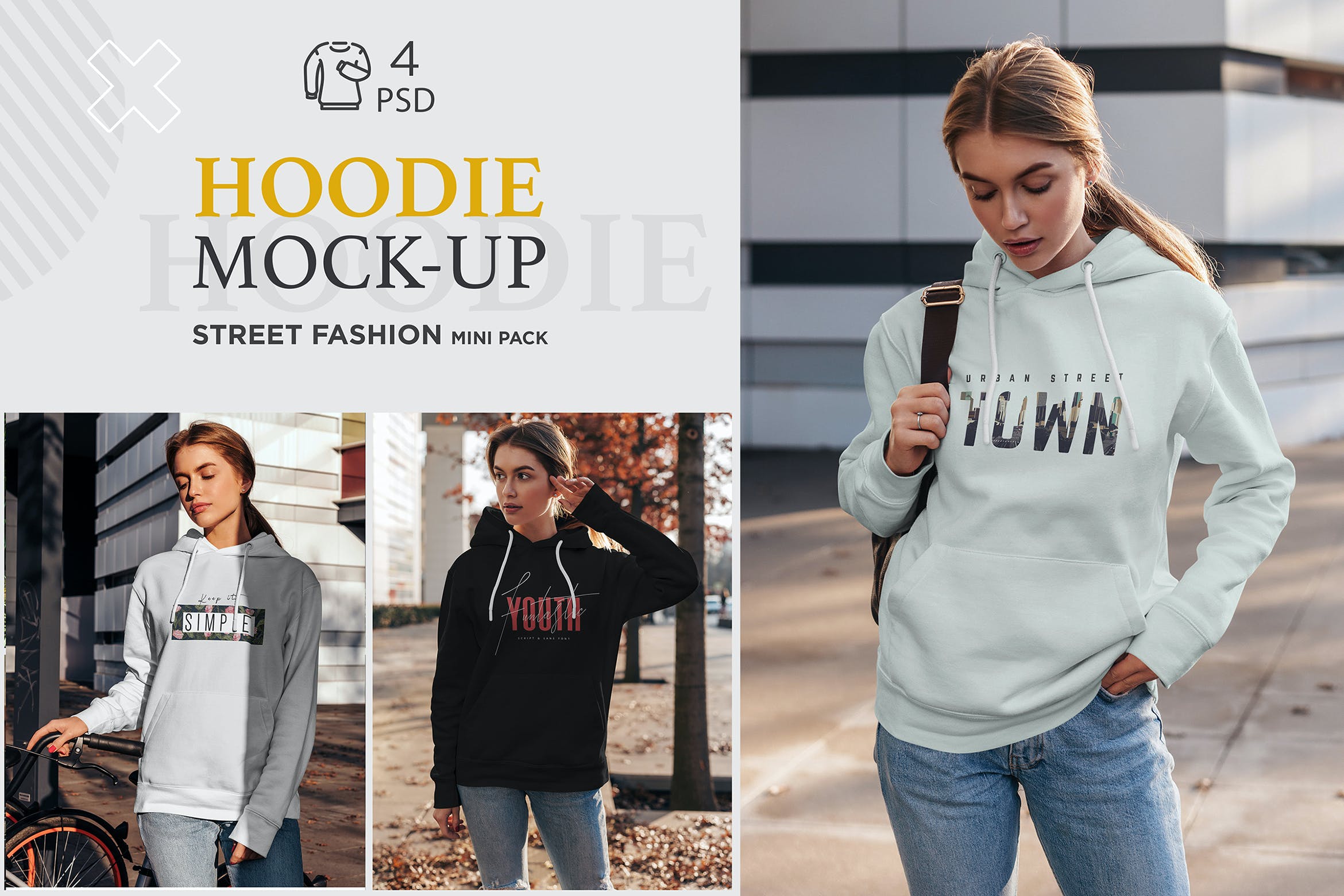 运动衫模仿街头时尚Sweatshirt Mock-Up Street Fashion   X9A2XSN插图5