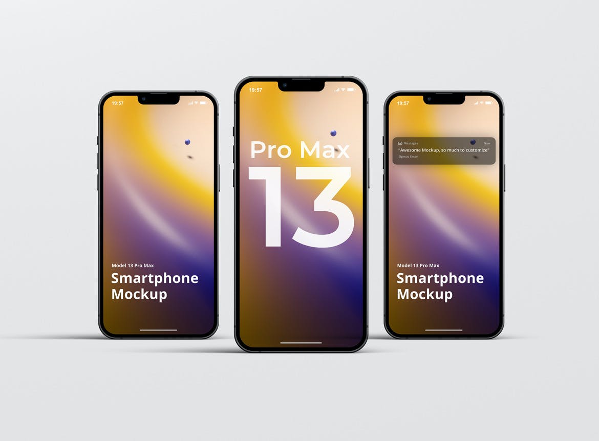 手机13 Pro Max实物模型Phone 13 Pro Max Mockup  SCNFULY插图