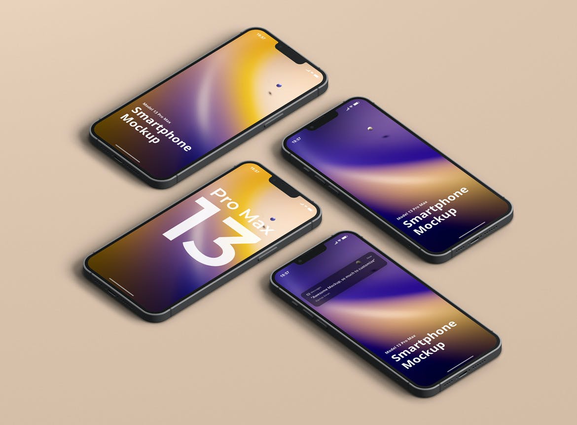 手机13 Pro Max实物模型Phone 13 Pro Max Mockup  SCNFULY插图1