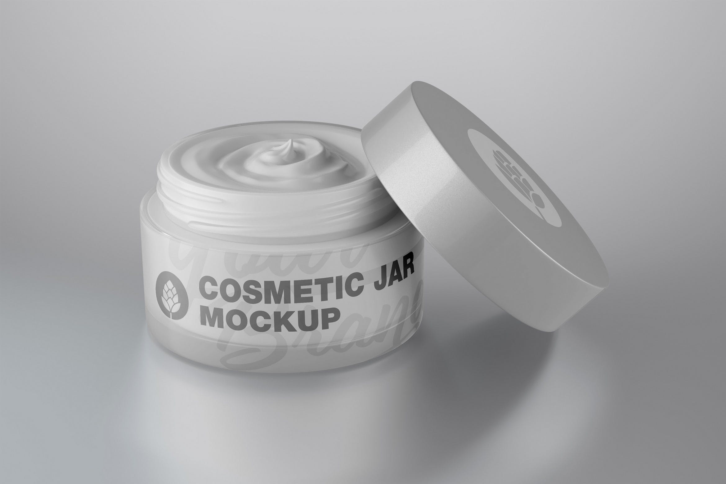 奶油化妆品罐模型Cream Cosmetic Jar Mockup  L3SQH7G插图