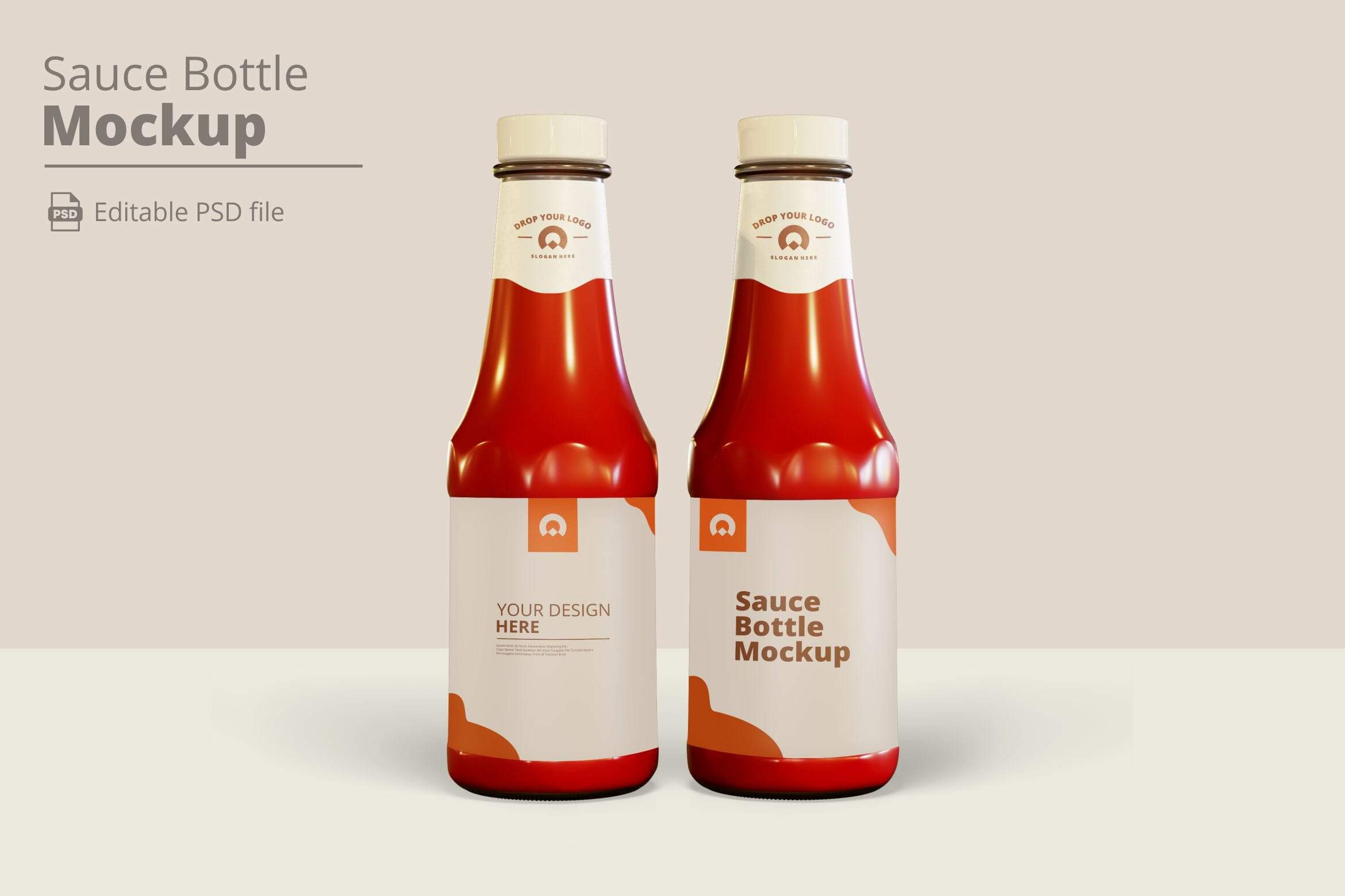 酱汁瓶模型素材下载Sauce Bottle Mockup  CHEQLWP插图