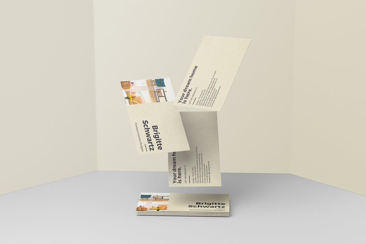精致简约高端商务名片样机模板素材Thick Business Card Mockup插图3