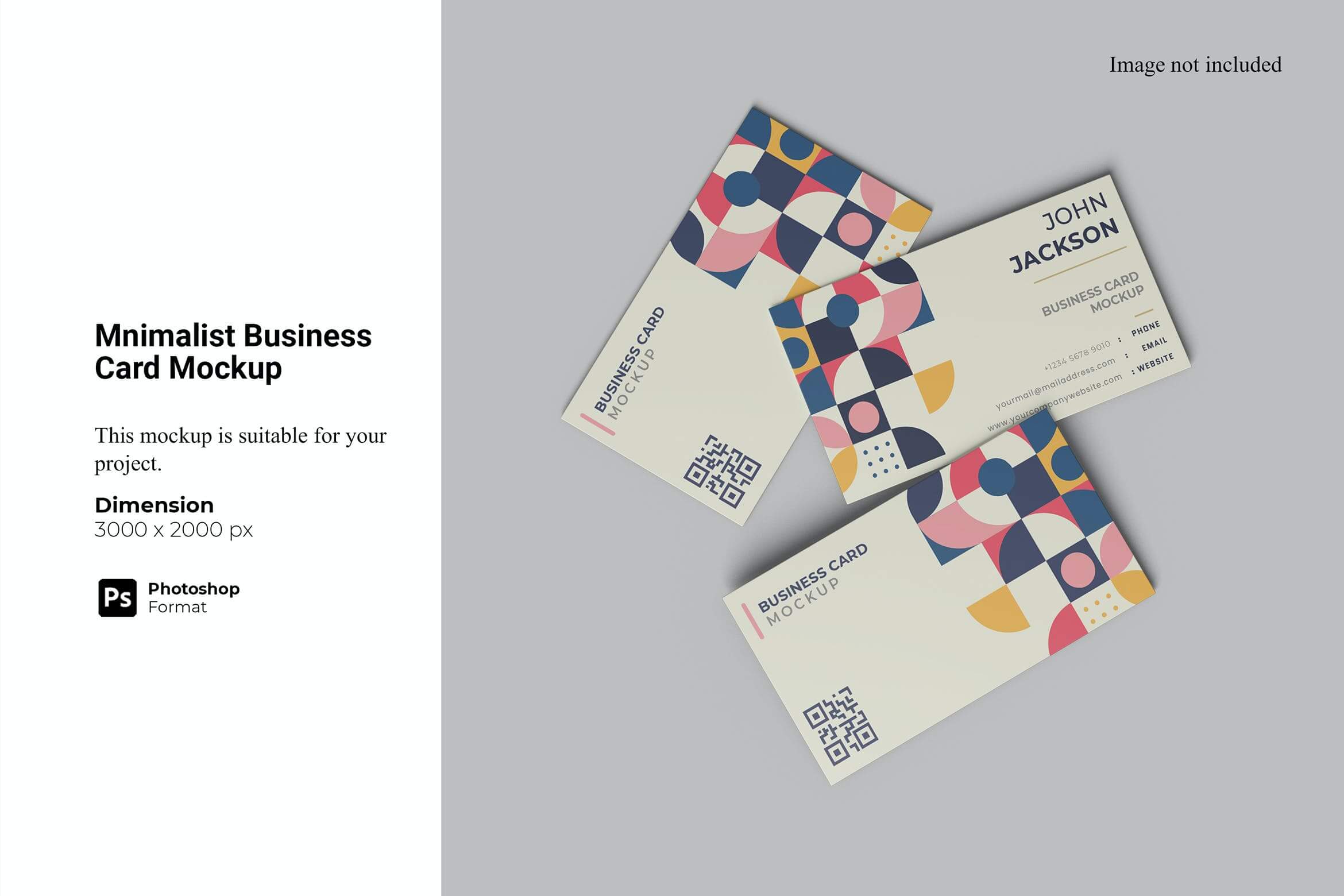 极简主义名片样机模板素材Minimalist Business Card Mockup插图