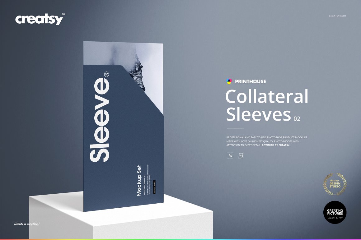 品牌折页样机模版素材Collateral Sleeves Mockup Set 2插图1
