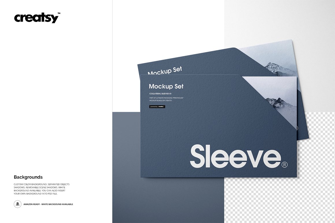 品牌折页样机模版素材Collateral Sleeves Mockup Set 2插图5
