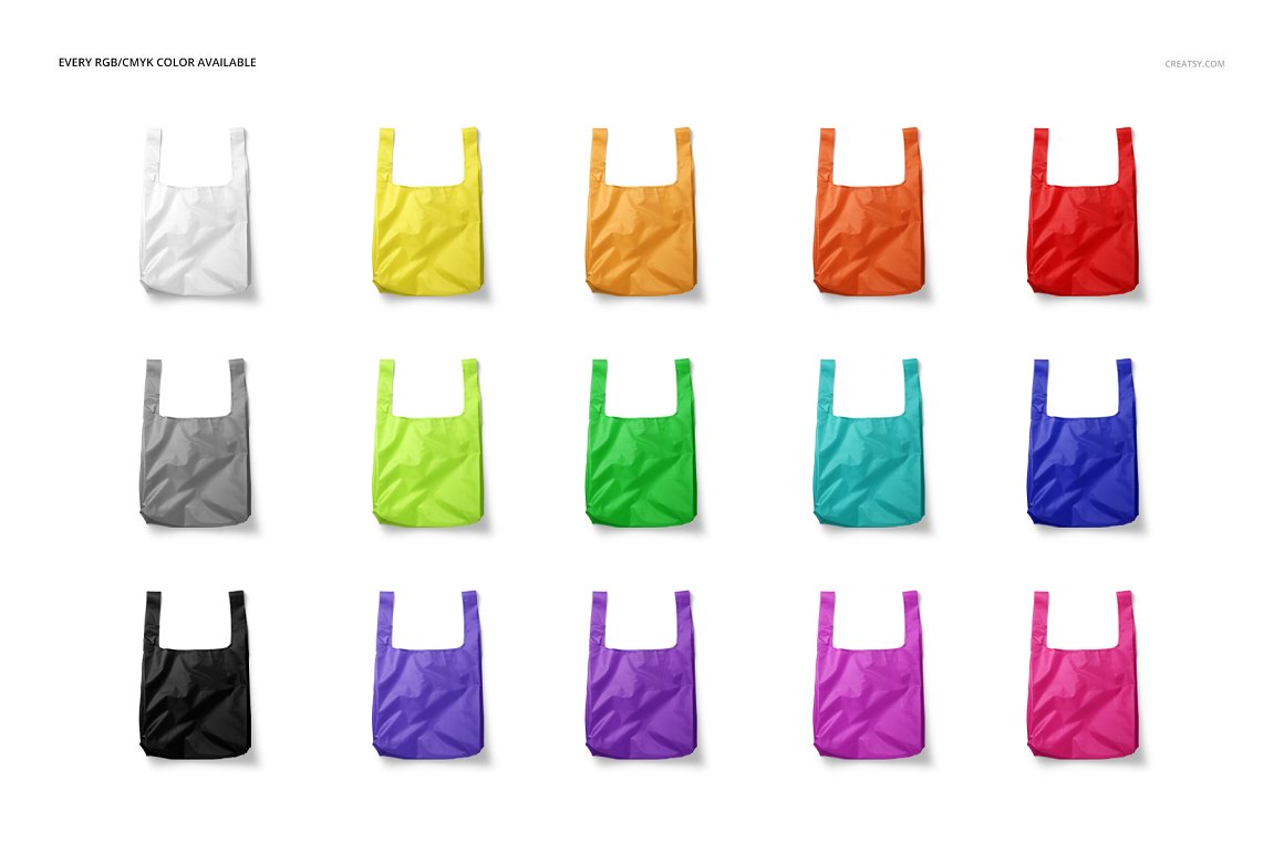 手提袋超市购物袋样机模版素材Ripstop Reusable Bag Mockup Set插图5