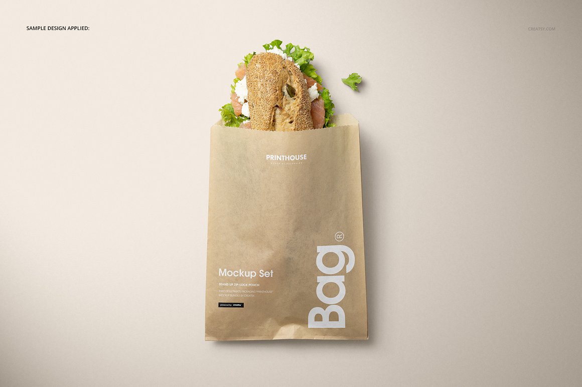 汉堡包装袋模版素材样机食品牛皮纸样机插图6