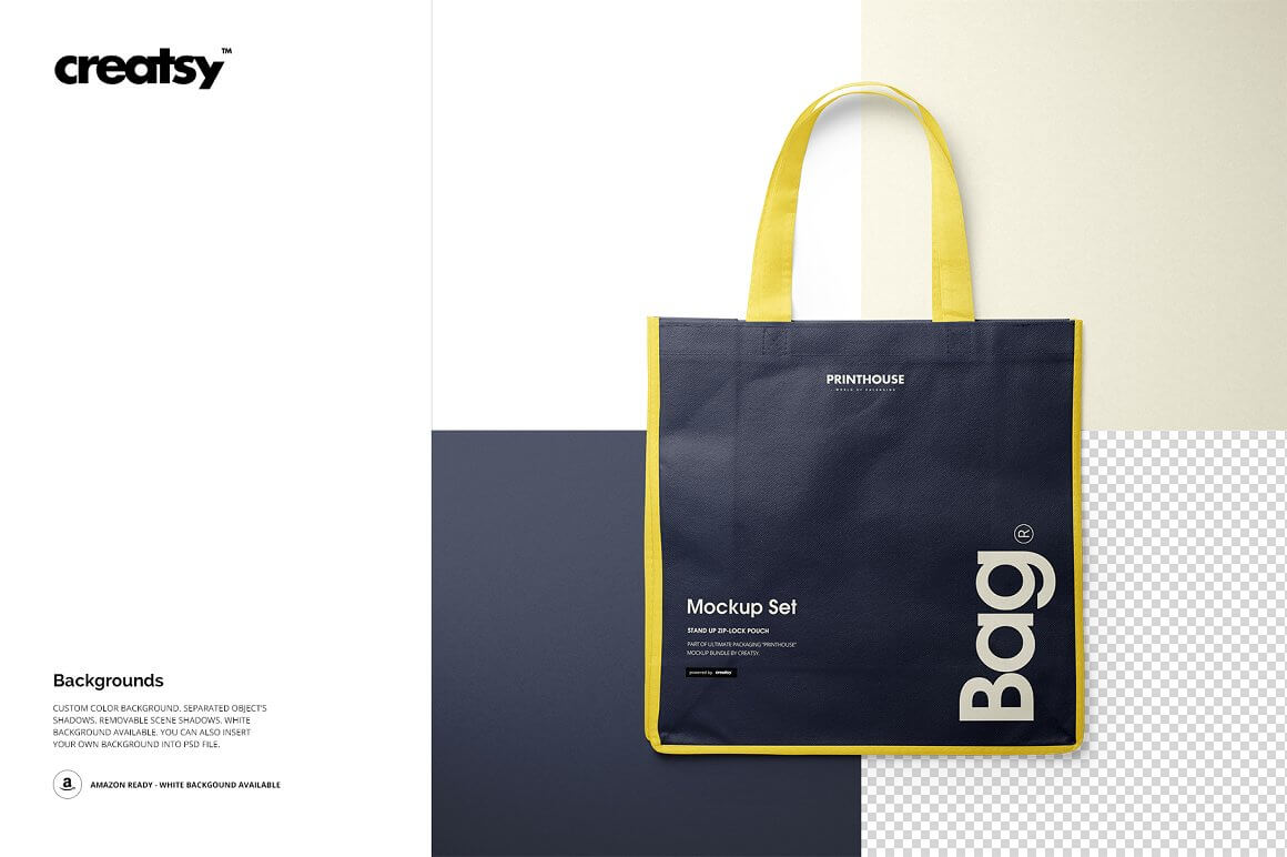 长款手提购物袋样机模版素材Non-Woven Tote Bag 2插图1