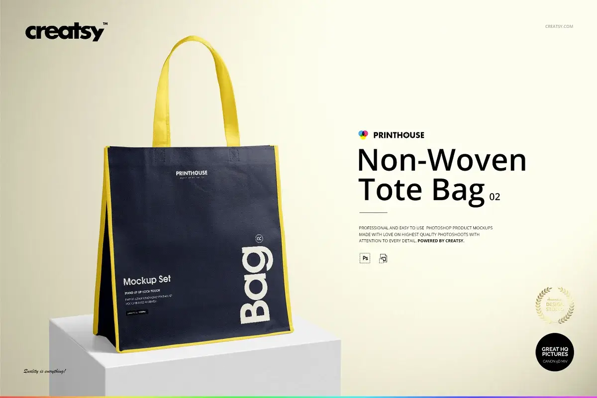 长款手提购物袋样机模版素材Non-Woven Tote Bag 2插图