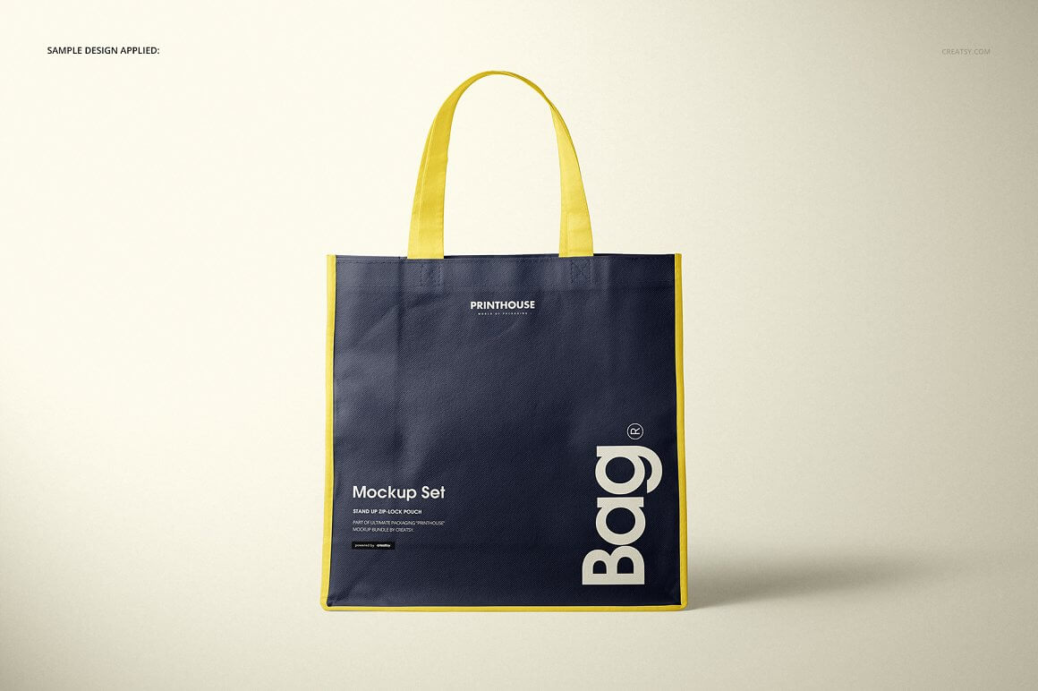 长款手提购物袋样机模版素材Non-Woven Tote Bag 2插图3