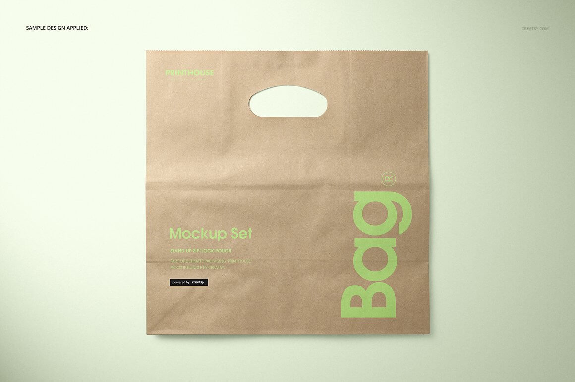 食品包装袋手提袋环保牛皮纸手提袋样机模版素材插图5