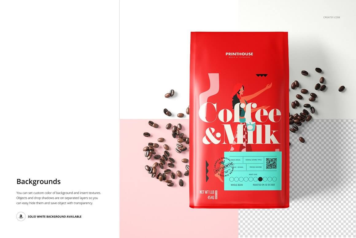 网红品牌咖啡包装袋样机模版素材插图10