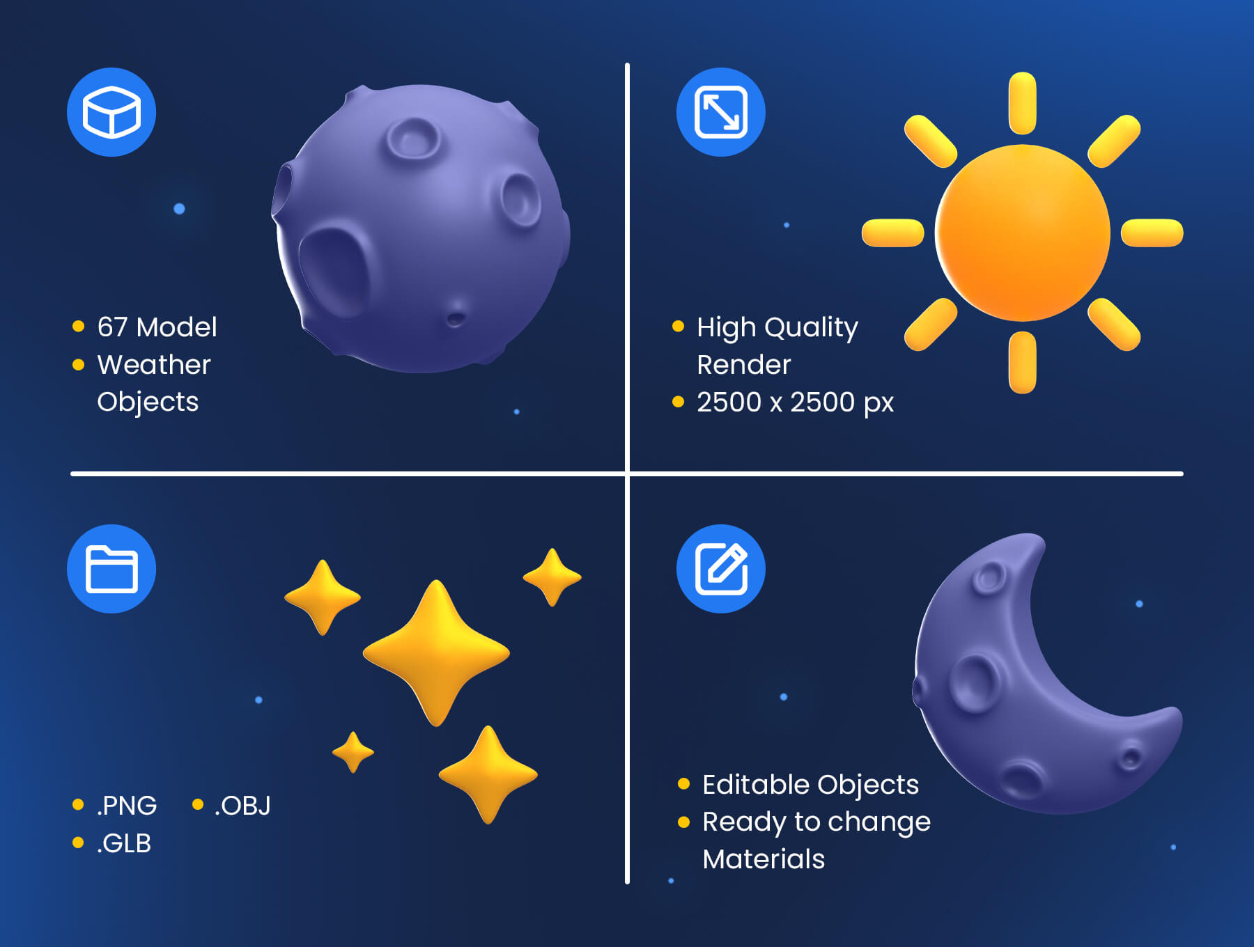 3D天气类图标拟物化轻质感图标合集Weather 3D Illustrations插图1