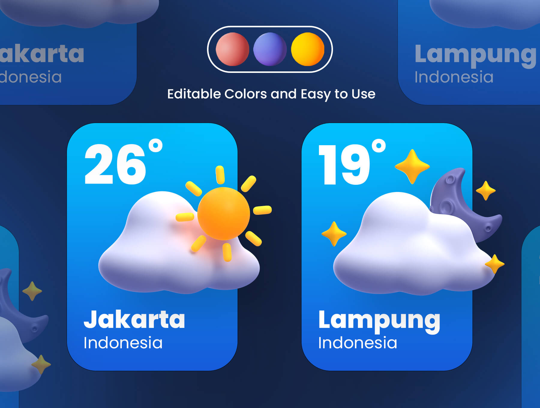 3D天气类图标拟物化轻质感图标合集Weather 3D Illustrations插图3
