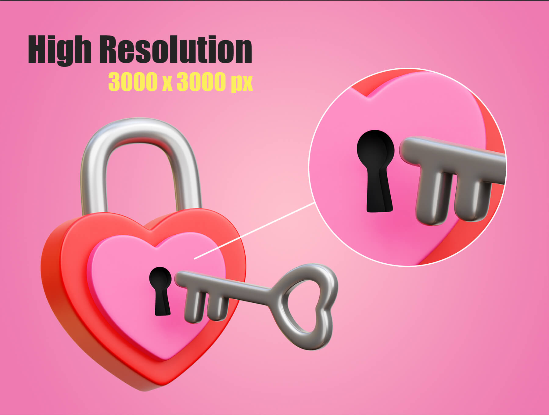情侣社交类应用图标模板素材Valentine 3D Icon Illustrations插图2
