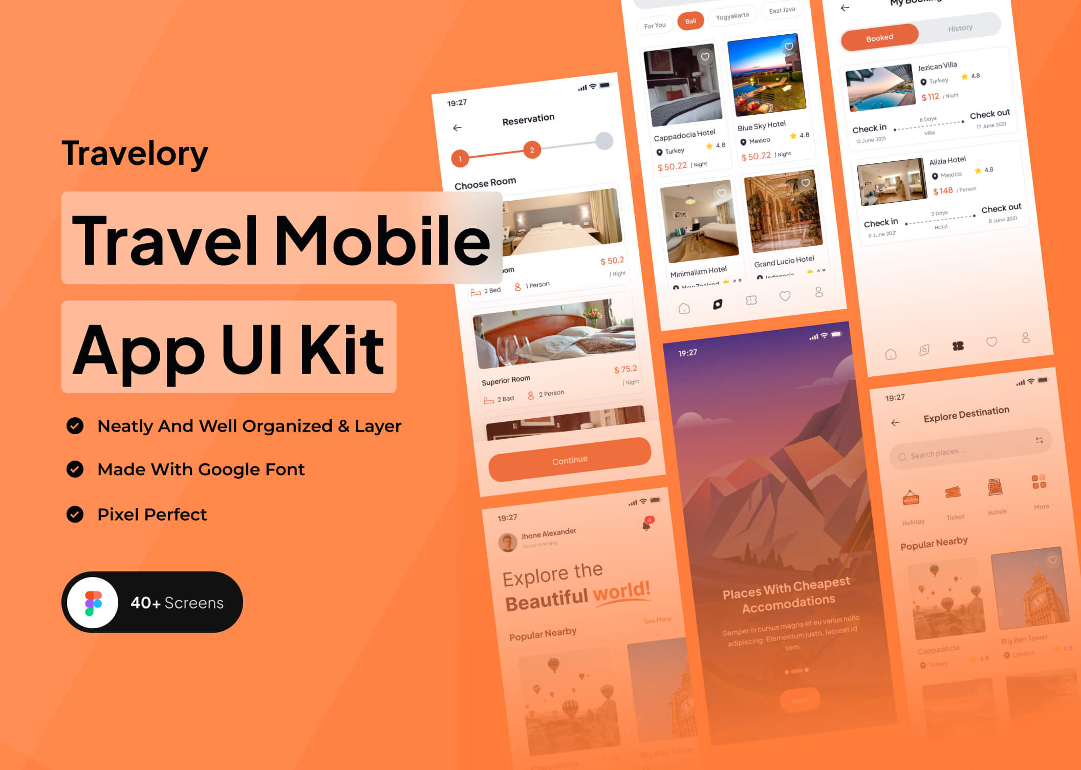 旅游类移动应用程序模板UI kit 素材模板下载Travelory – Travel Mobile App UI Kit插图6