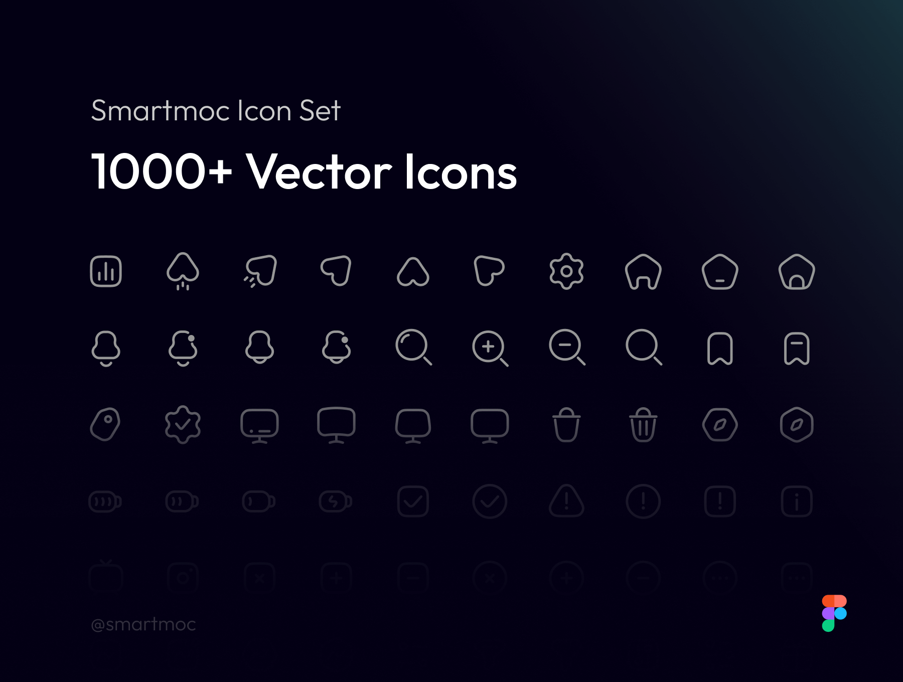 线性图标模板素材下载Smartmoc Icon Set 1,000+ Icons插图