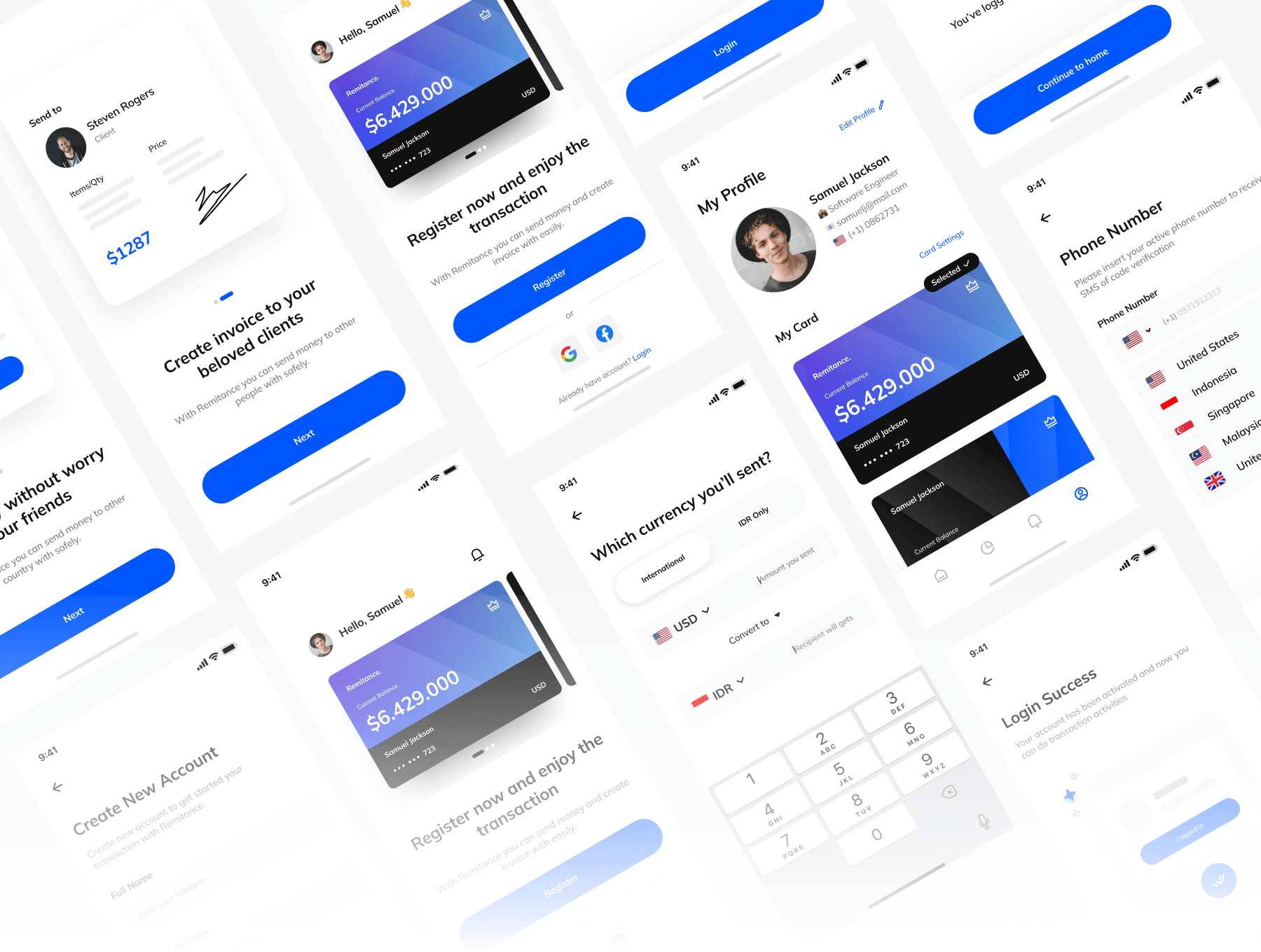 个人资产管理工具模板UI kit素材下载Remittance App UI Kit插图5