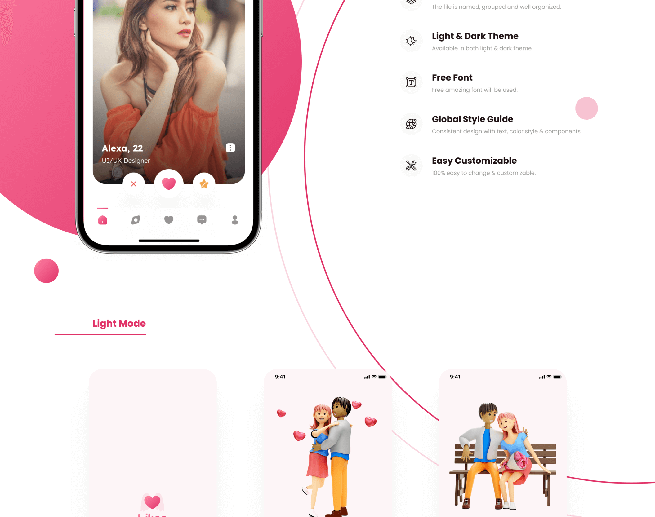 情侣爱情社交类约会应用UI套件Likee – Dating App UI Kit插图10