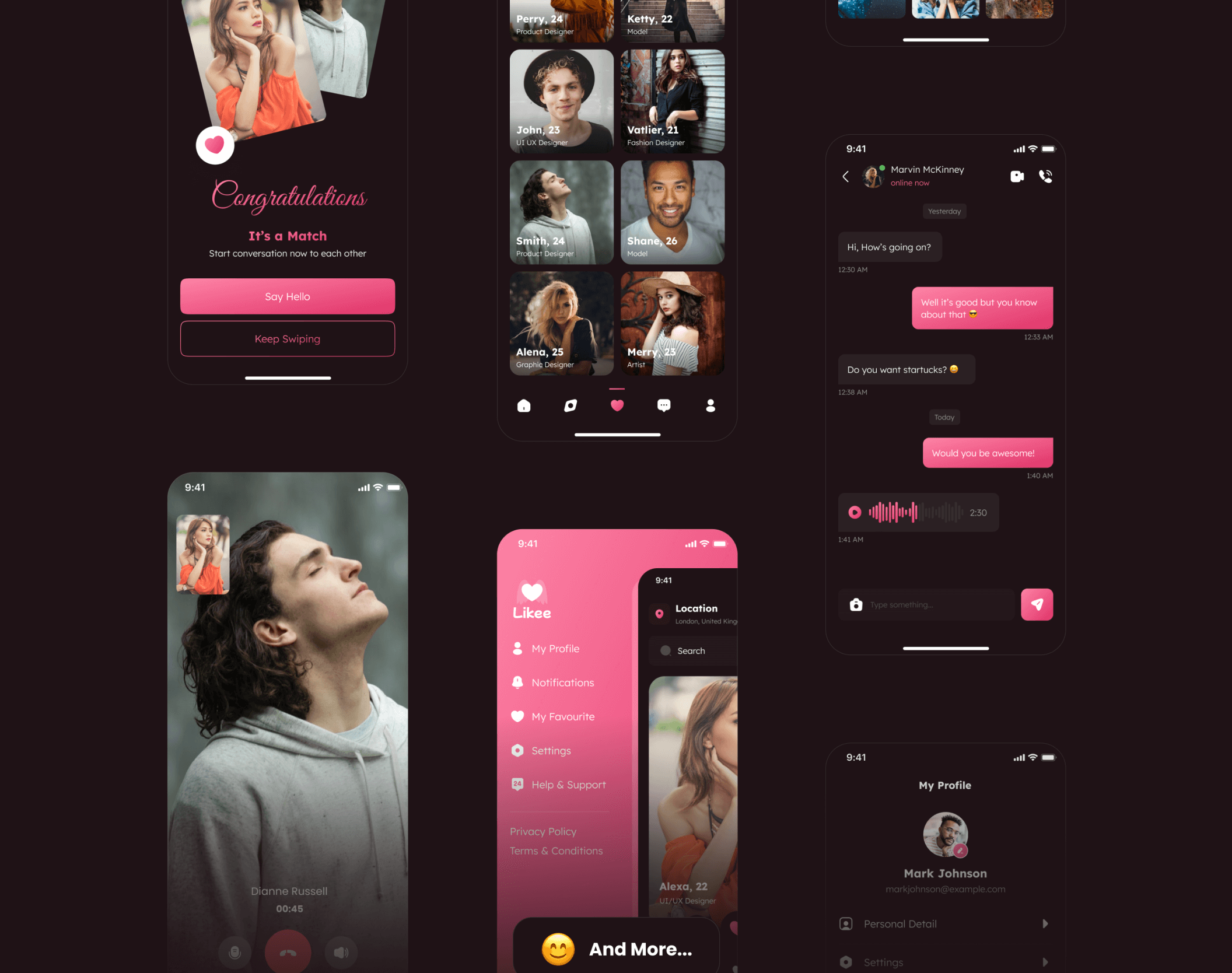 情侣爱情社交类约会应用UI套件Likee – Dating App UI Kit插图16