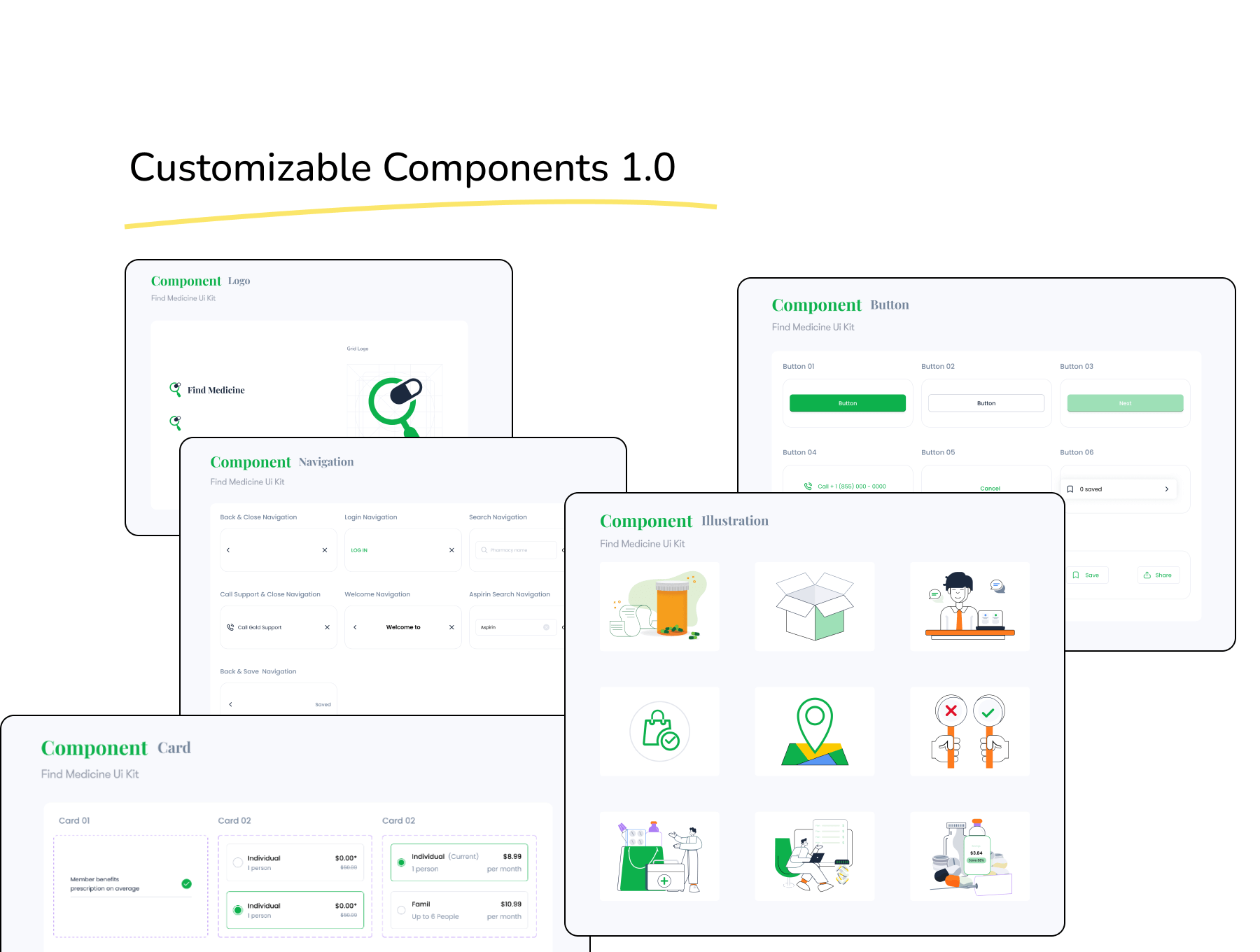 工具查找移动应用程序Ui套件设计Find Medicine Mobile App Ui Kit Design插图3