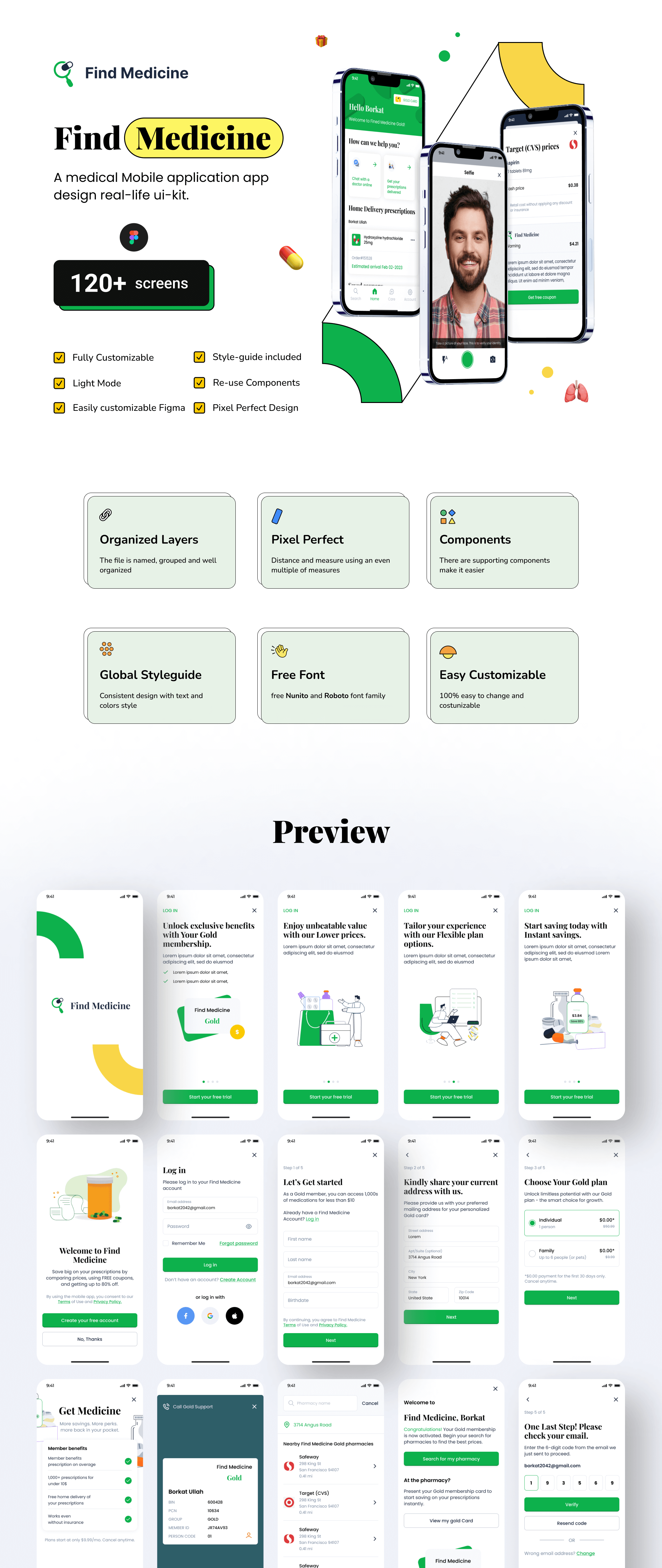 工具查找移动应用程序Ui套件设计Find Medicine Mobile App Ui Kit Design插图8