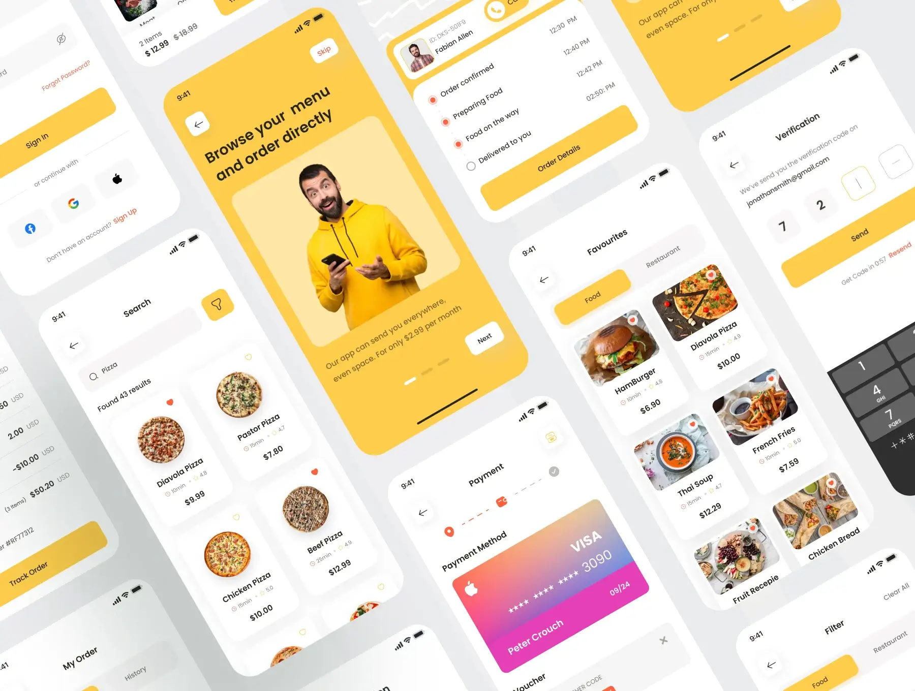 外卖美食类移动应用程序送餐应用UI套件Fodies – Food Delivery App UI Kit插图5