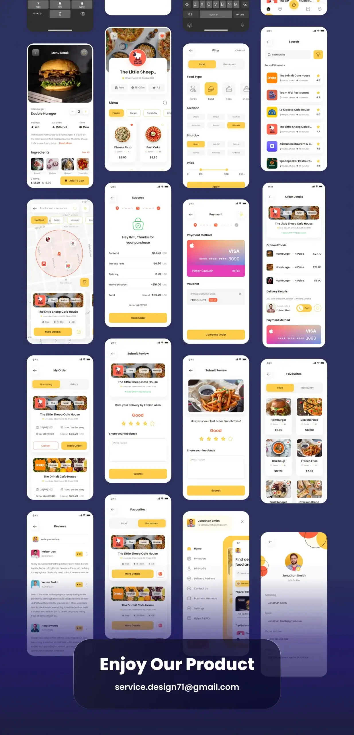 外卖美食类移动应用程序送餐应用UI套件Fodies – Food Delivery App UI Kit插图7
